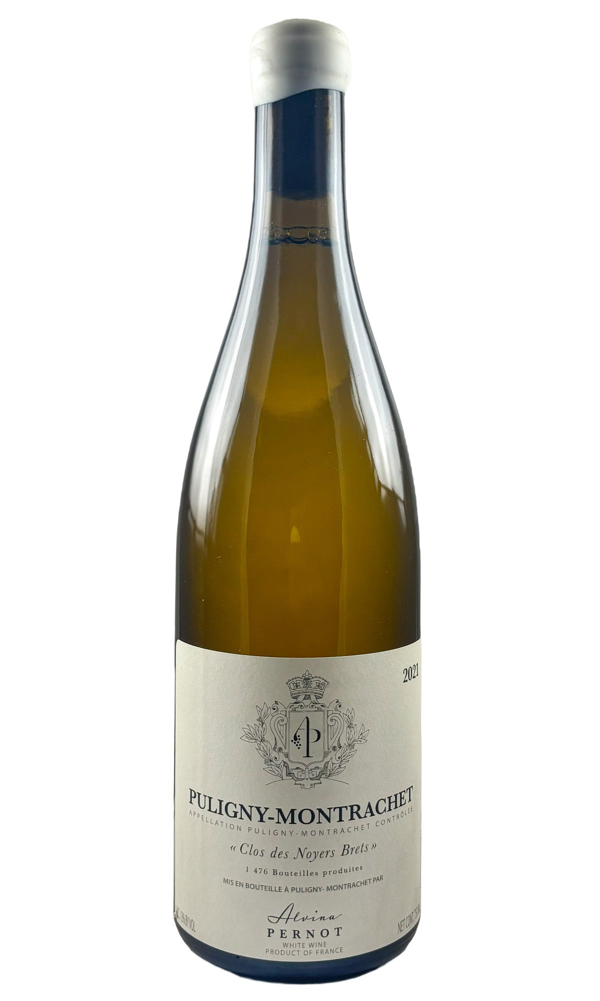 Bottle of Alvina Pernot, Puligny Montrachet Clos des Noyers Brets, 2021 - White Wine - Flatiron Wines & Spirits - New York