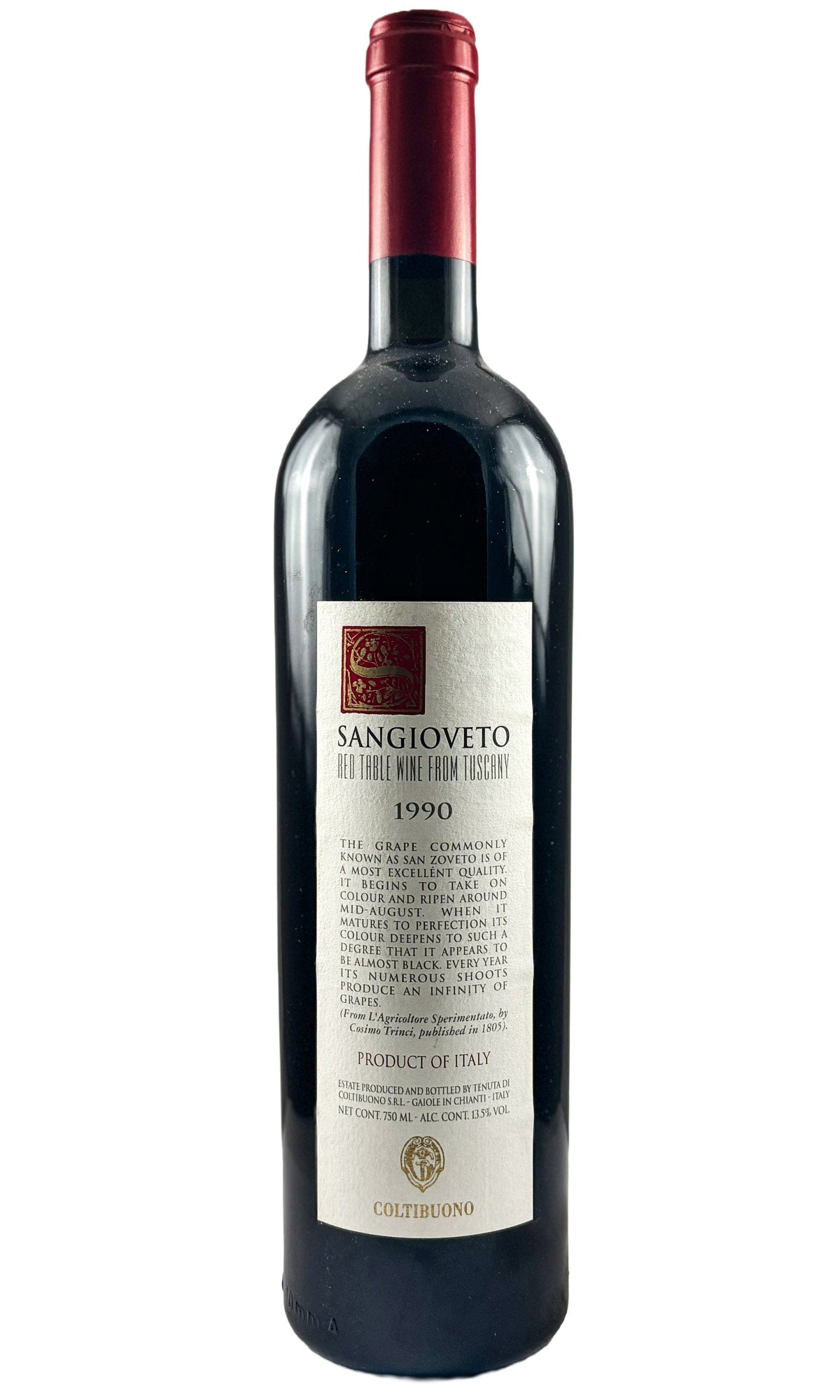 Bottle of Badia a Coltibuono, Sangioveto di Toscano IGT, 1990 - Red Wine - Flatiron Wines & Spirits - New York