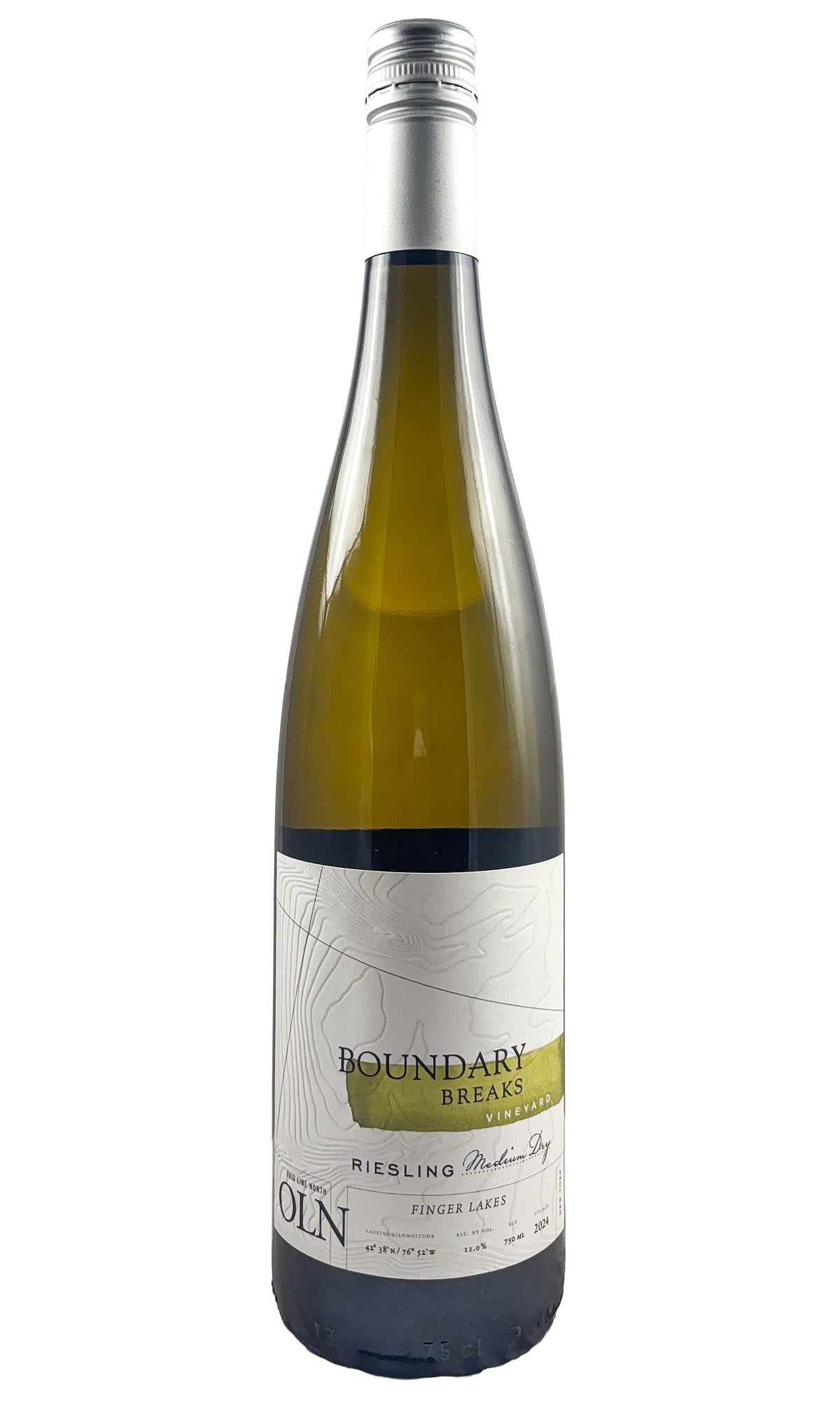 Bottle of Boundary Breaks, Ovid Line North Medium Dry Riesling, 2024 - White Wine - Flatiron Wines & Spirits - New York