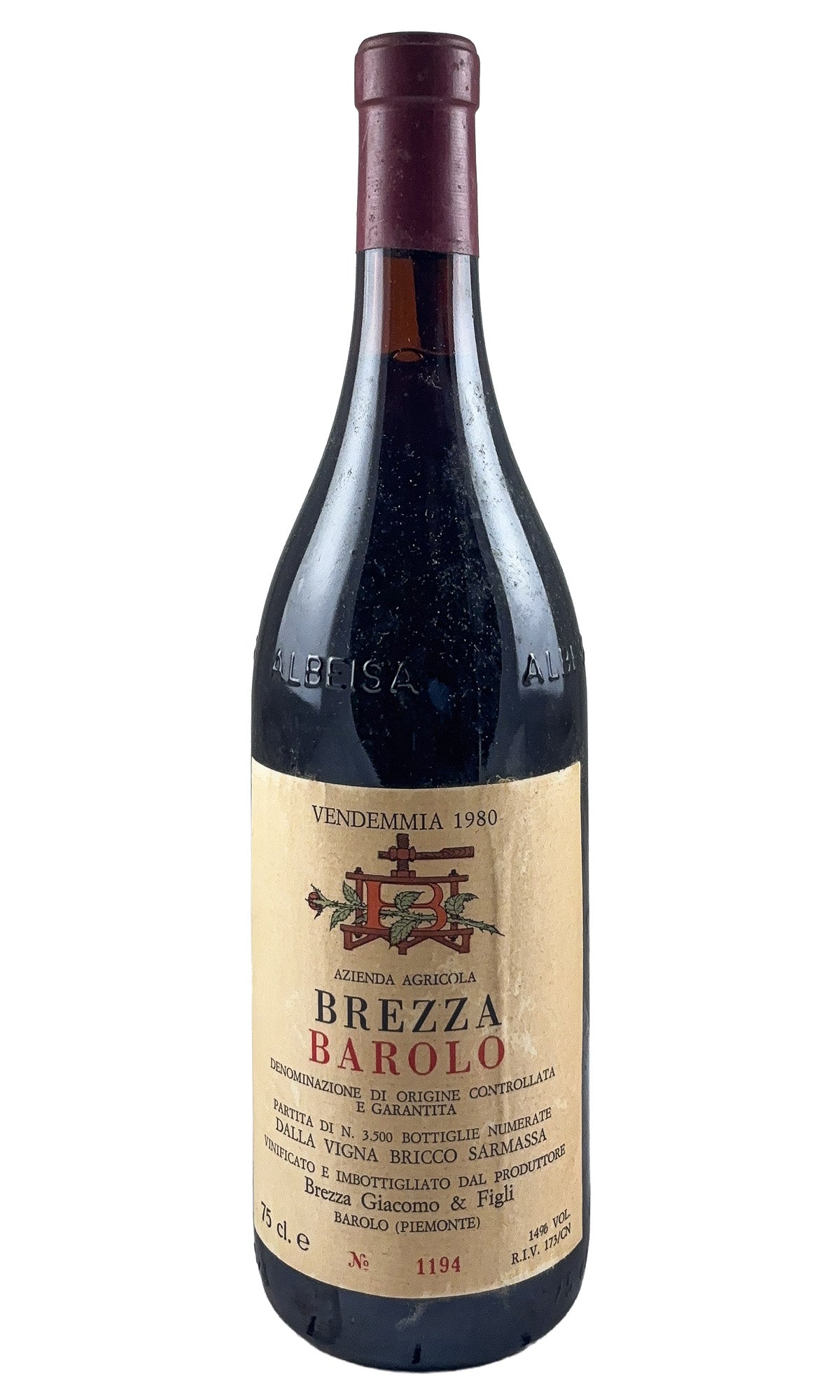 Bottle of Brezza, Barolo Sarmassa, 1980 - Red Wine - Flatiron Wines & Spirits - New York