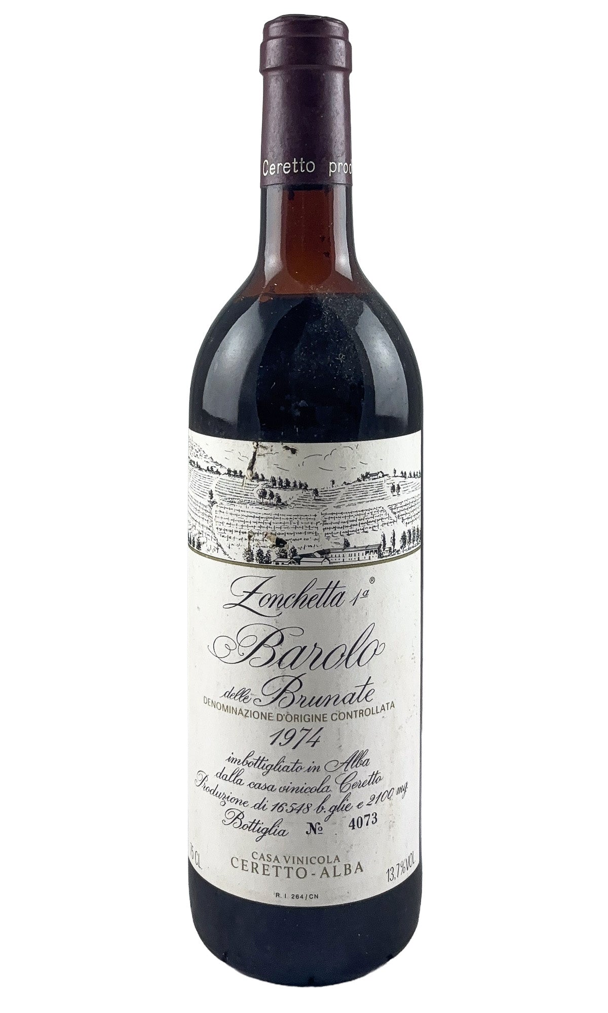 Bottle of Cerreto, Barolo Zonchetta Brunate, 1974 - Red Wine - Flatiron Wines & Spirits - New York