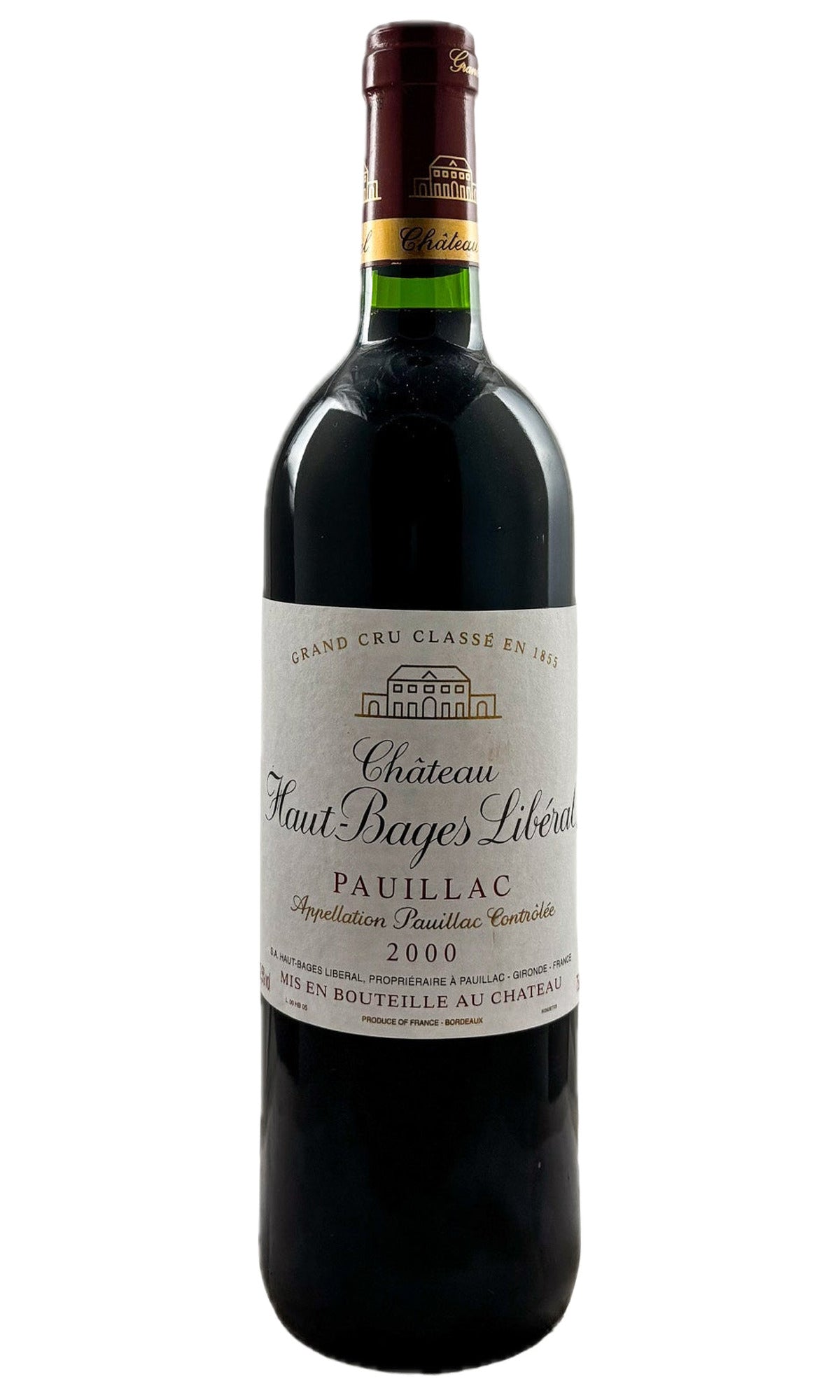 Bottle of Chateau Haut-Bages Liberal, Grand Cru Pauillac, 2000 - Red Wine - Flatiron Wines & Spirits - New York