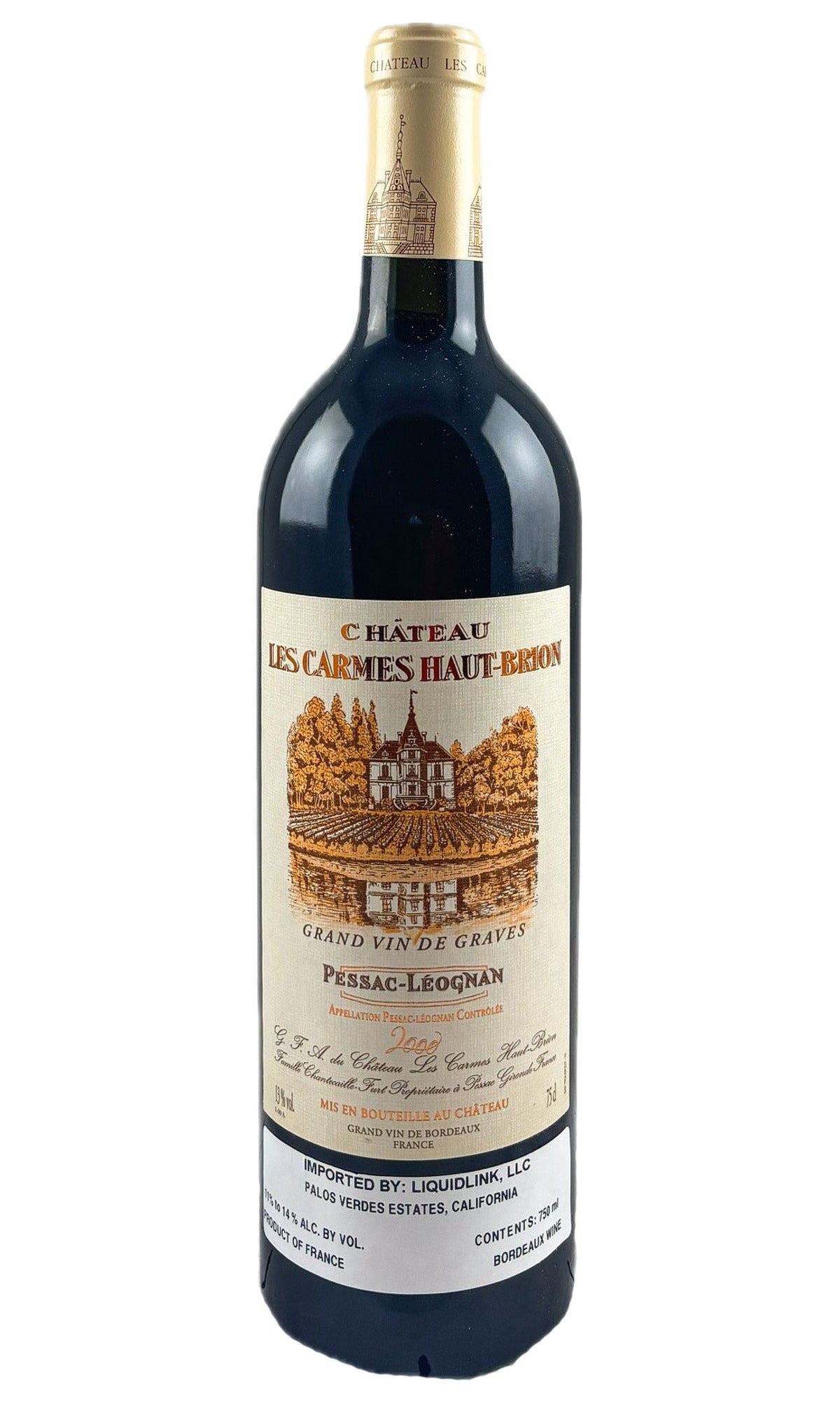 Bottle of Chateau Les Carmes Haut-Brion, Pessac-Leognan, 2000 - Red Wine - Flatiron Wines & Spirits - New York