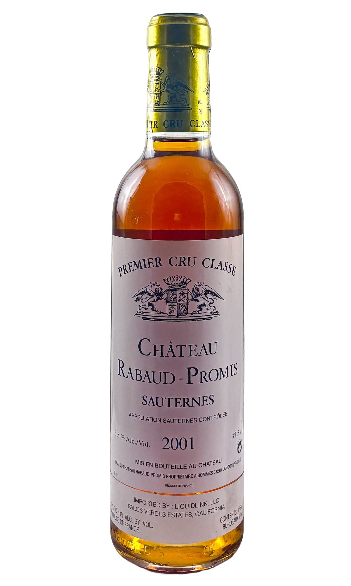 Bottle of Chateau Rabaud Promis, Sauternes, 2001 (375ml) - Dessert Wine - Flatiron Wines & Spirits - New York