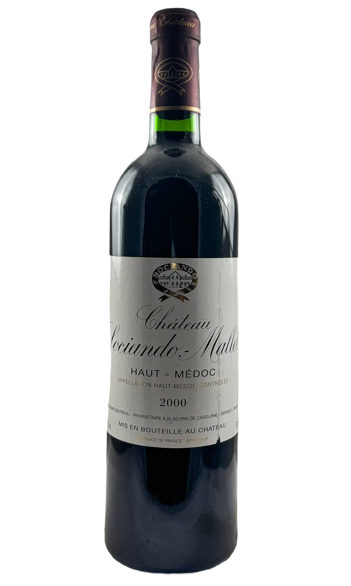 Bottle of Chateau Sociando-Mallet, Medoc, 2000 - Red Wine - Flatiron Wines & Spirits - New York