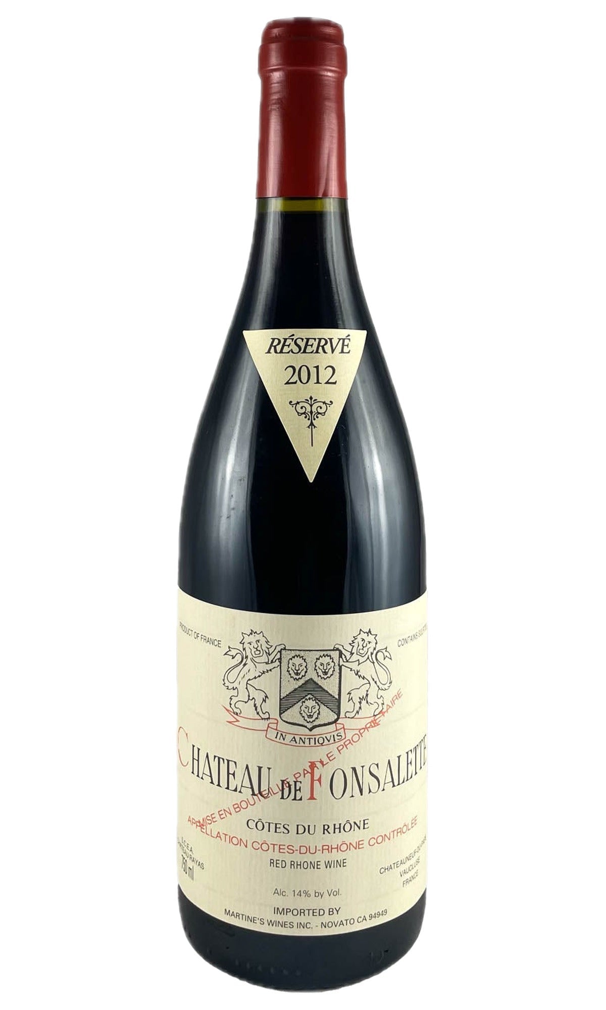 Bottle of Chateau de Fonsalette, Cotes Du Rhone Rouge, 2012 - Red Wine - Flatiron Wines & Spirits - New York