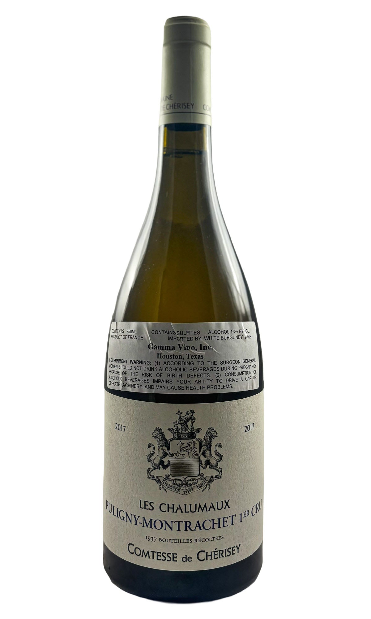 Bottle of Comtesse Bernard de Cherisey, Puligny-Montrachet 1er Cru Les Chalumaux, 2017 - White Wine - Flatiron Wines & Spirits - New York