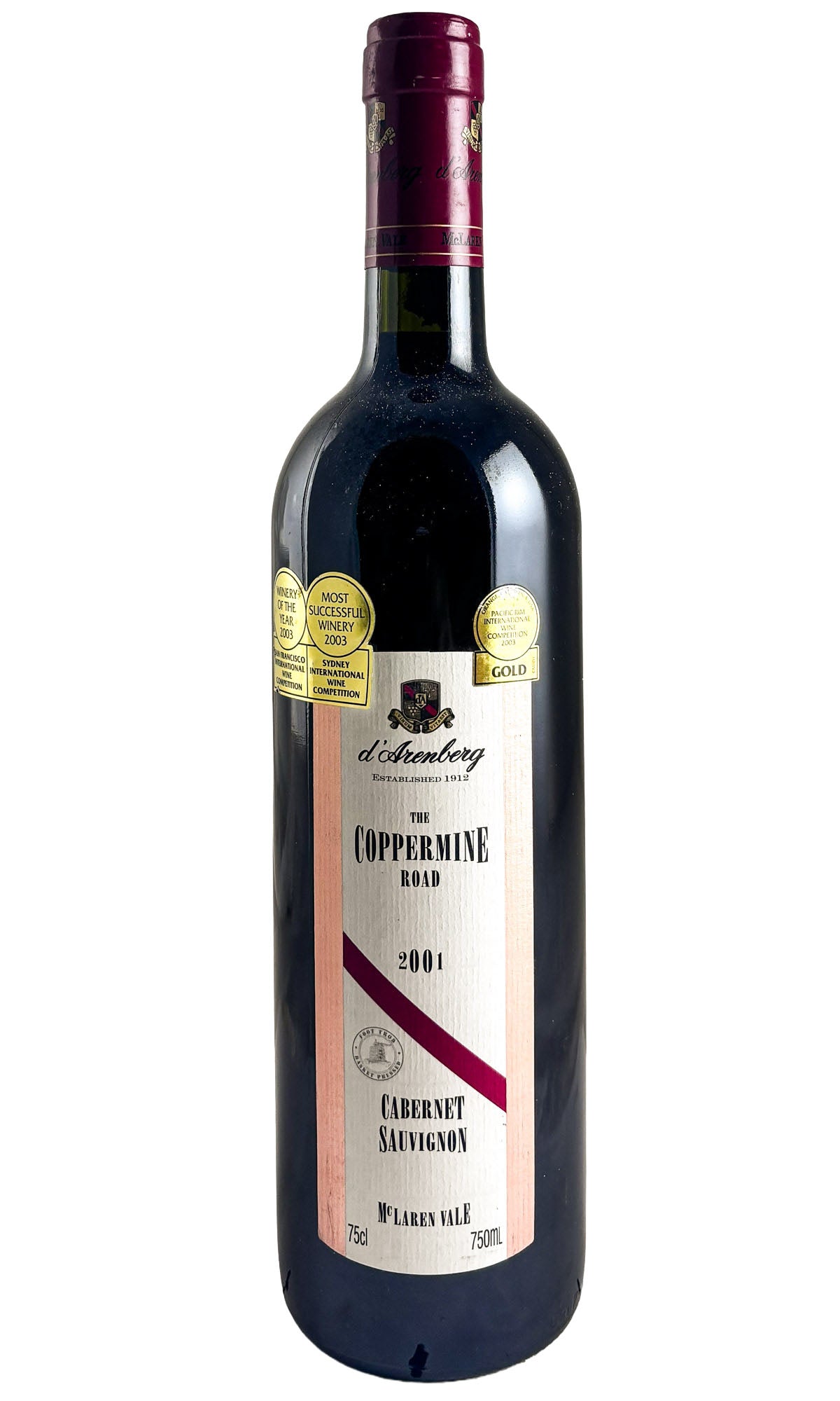 Bottle of D'Arenberg, The Coppermine Road Cabernet Sauvignon, 2001 - Red Wine - Flatiron Wines & Spirits - New York