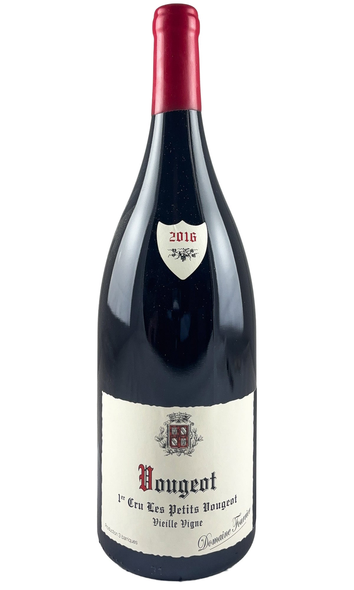 Bottle of Domaine Fourrier, Vougeot 1er Cru Les Petits Vougeots Vieilles Vignes, 2016 (1.5L) - Red Wine - Flatiron Wines & Spirits - New York