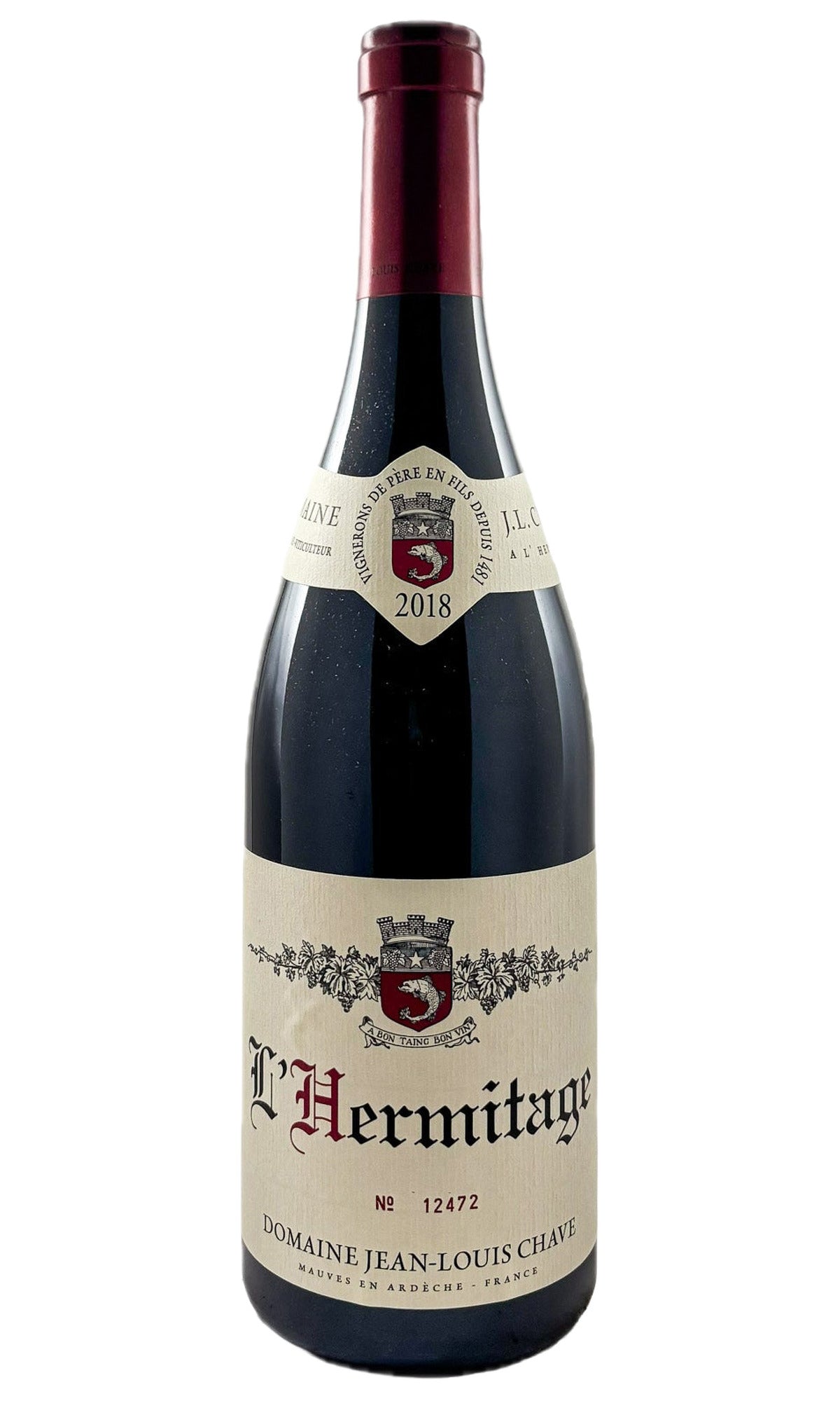 Bottle of Domaine Jean-Louis Chave, Hermitage Rouge, 2018 - Red Wine - Flatiron Wines & Spirits - New York
