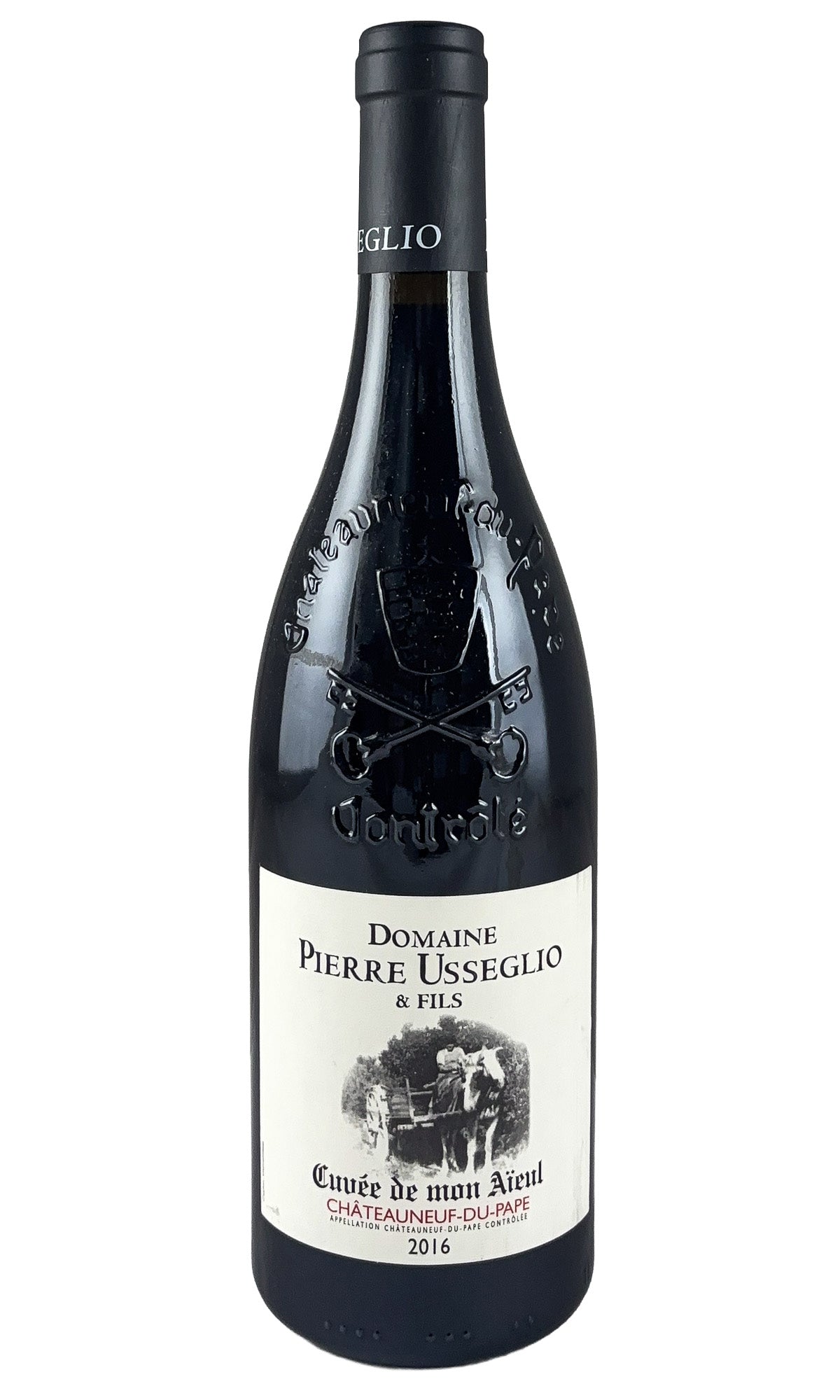 Bottle of Domaine Raymond Usseglio & Fils, Chateauneuf-du-Pape Cuvee de Mon Aieu, 2016 - Red Wine - Flatiron Wines & Spirits - New York