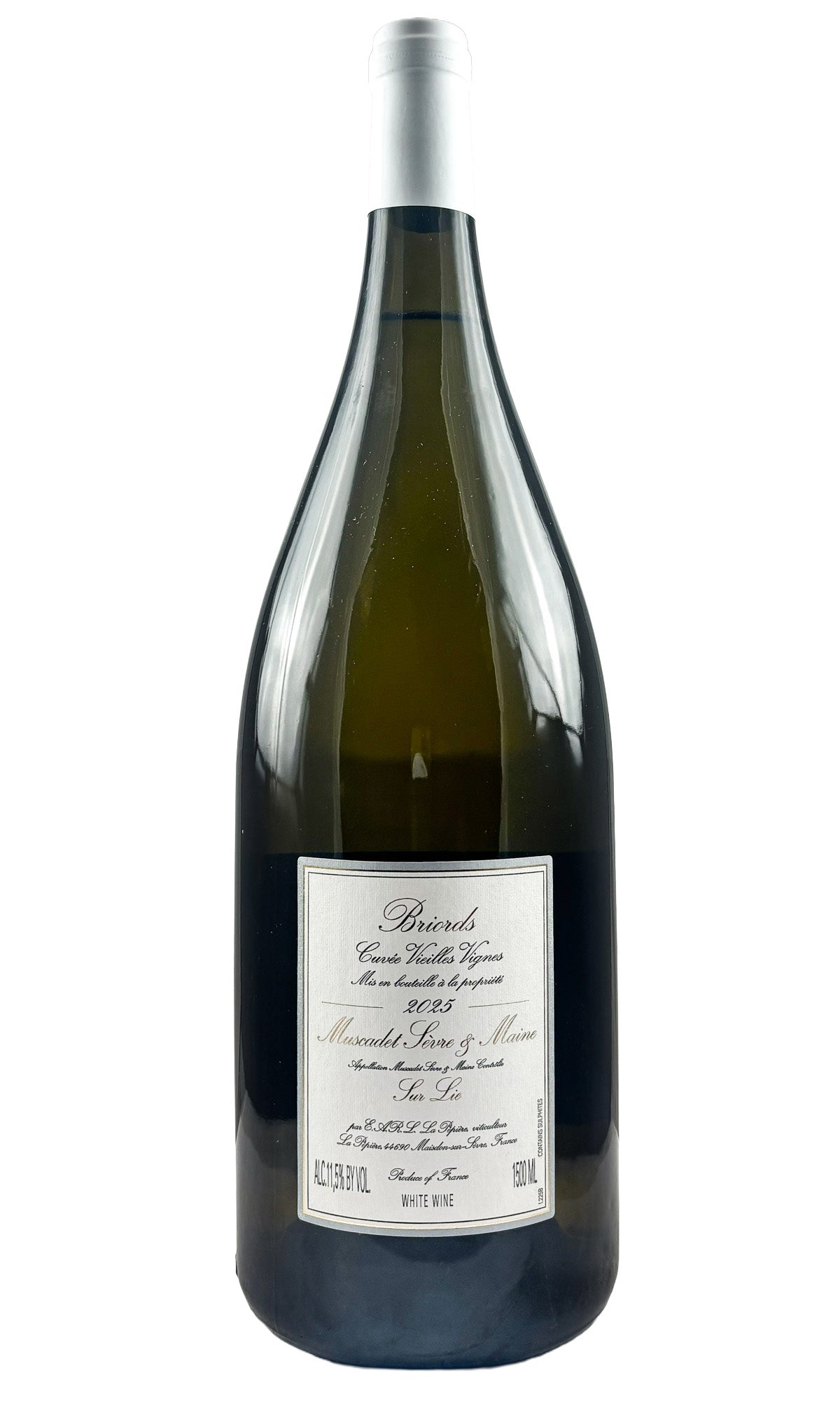 Bottle of Domaine de la Pepiere, Muscadet Sevre-et-Maine Sur Lie "Briords-Cuvee Vieilles Vignes", 2025 (1.5L) - White Wine - Flatiron Wines & Spirits - New York