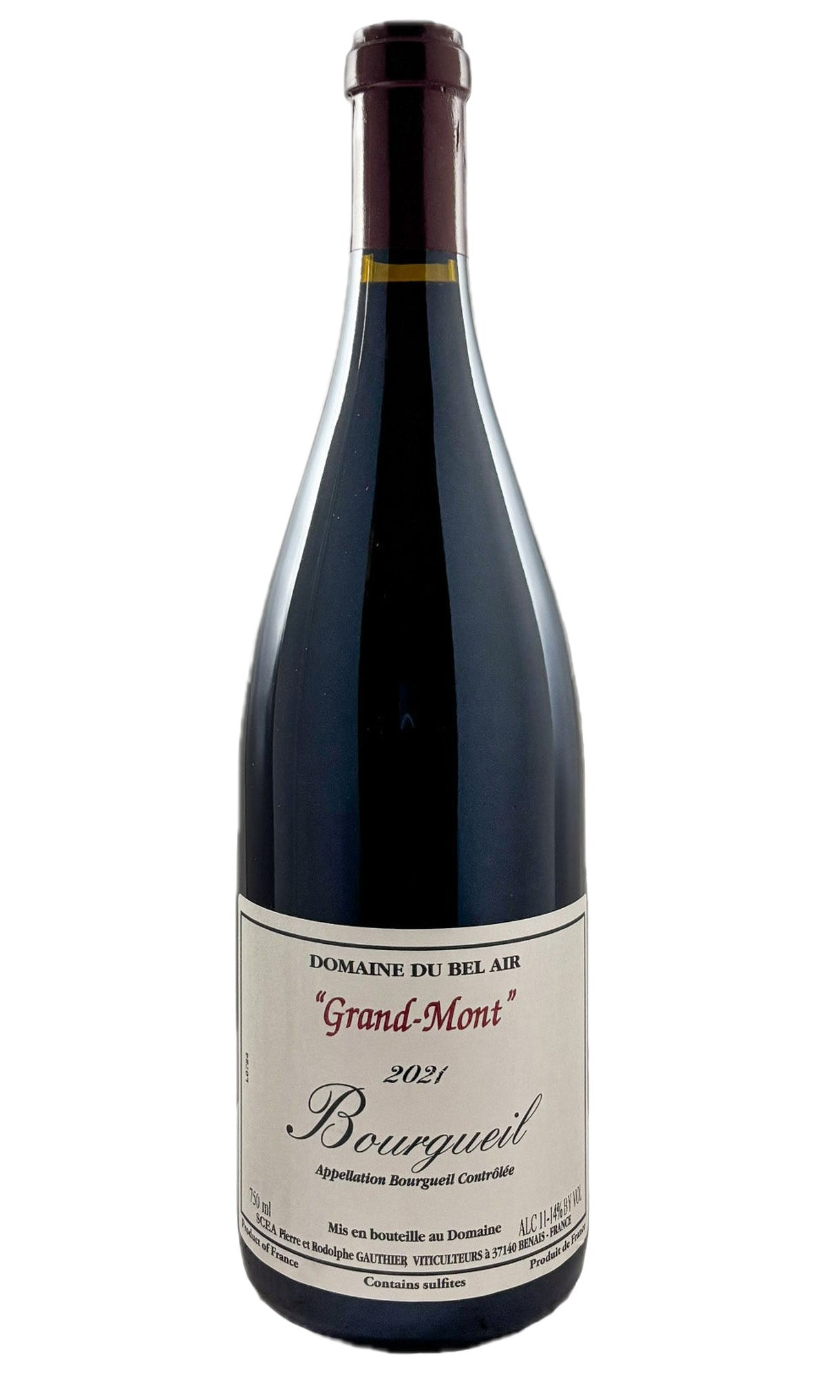 Bottle of Domaine du Bel Air (Gauthier), Bourgueil Grand Mont, 2021 - Red Wine - Flatiron Wines & Spirits - New York