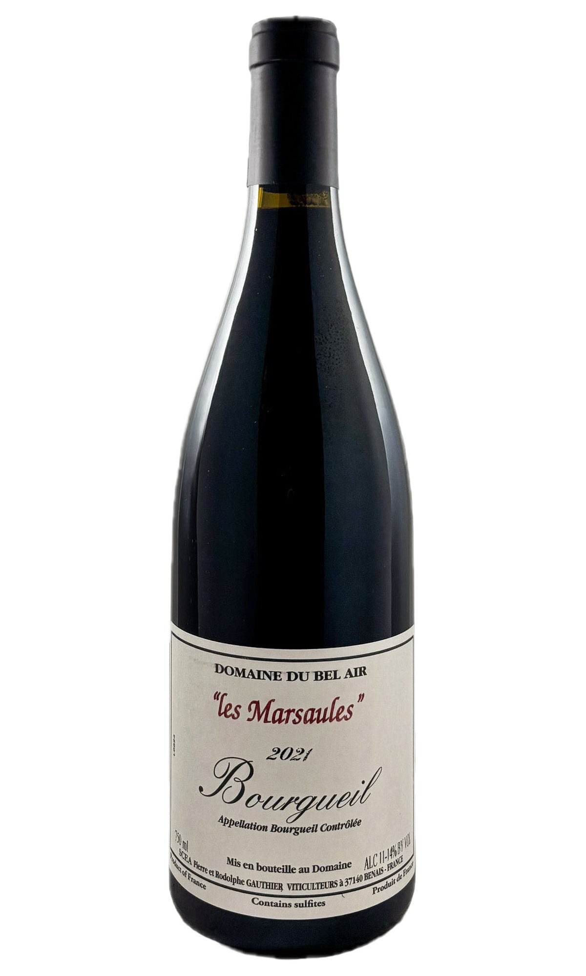 Bottle of Domaine du Bel Air (Gauthier), Bourgueil Marsaules, 2021 - Red Wine - Flatiron Wines & Spirits - New York
