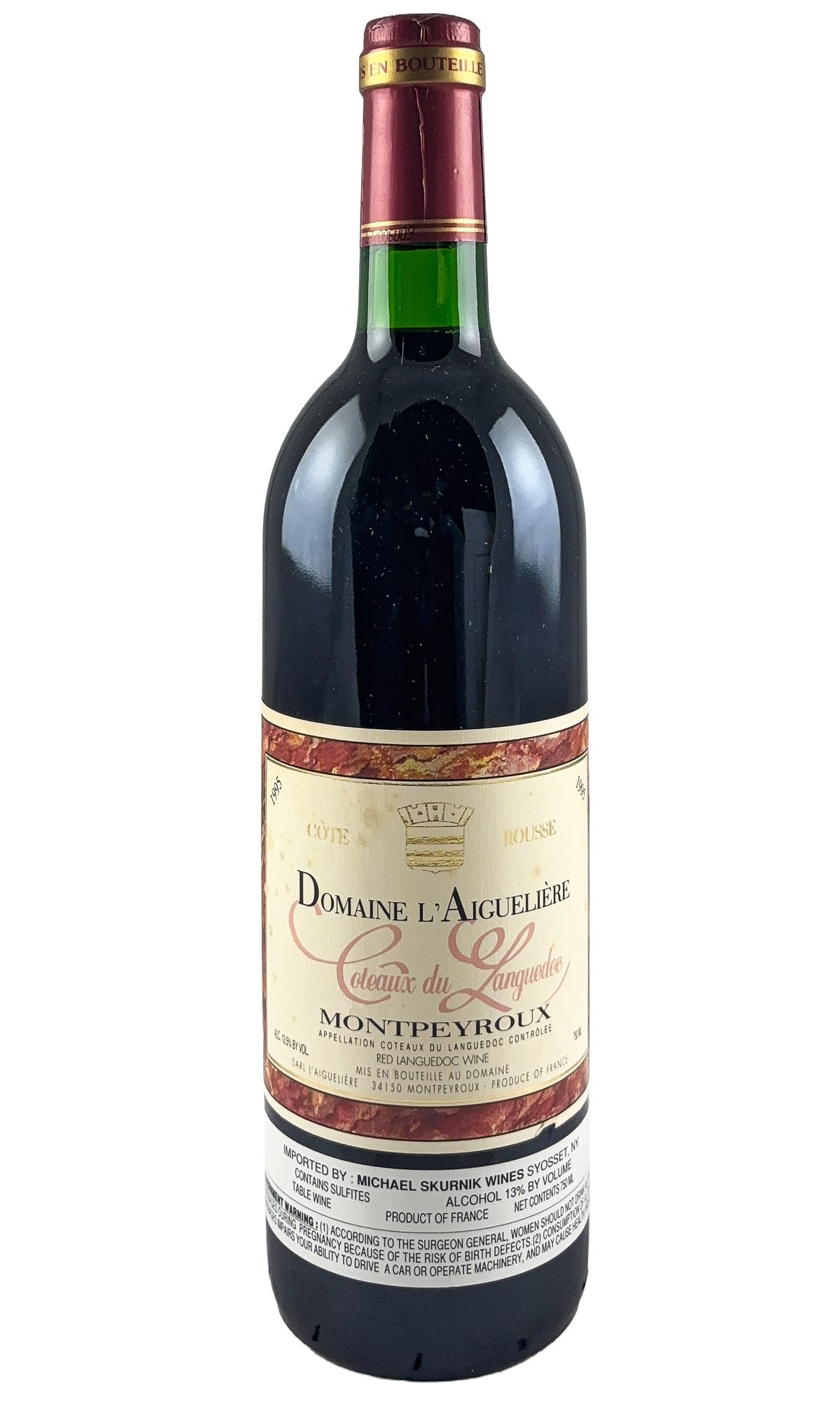 Bottle of Domaine l'Aigueliere, Montpeyroux Cote Rousse, 1995 - Red Wine - Flatiron Wines & Spirits - New York