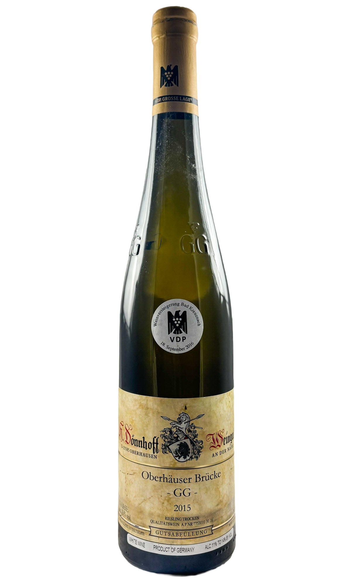 Bottle of Donnhoff, Riesling Oberhauser Brucke GG VDP Auction, 2015 - White Wine - Flatiron Wines & Spirits - New York