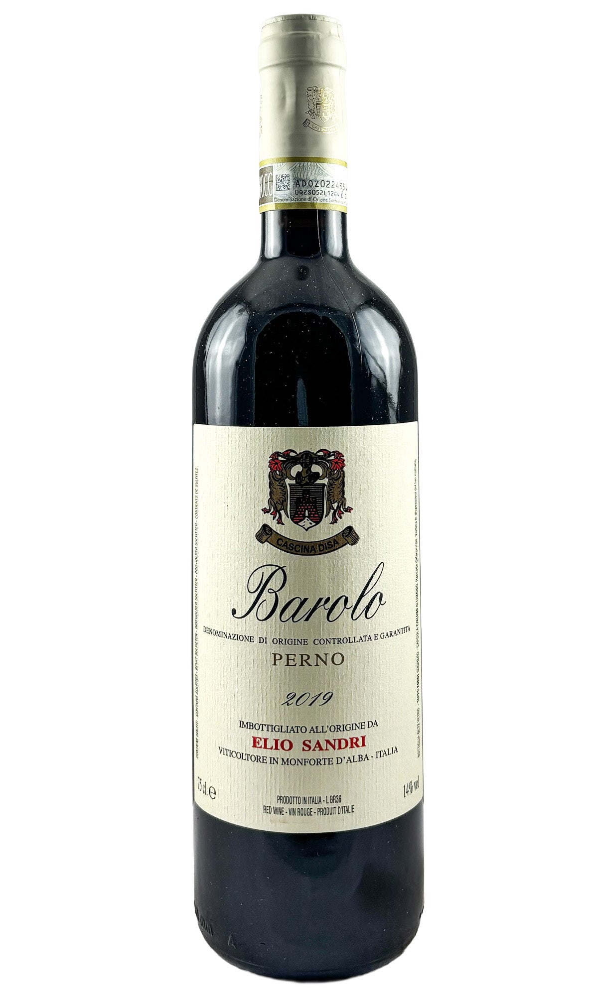 Bottle of Elio Sandri, Barolo Perno, 2019 - Red Wine - Flatiron Wines & Spirits - New York