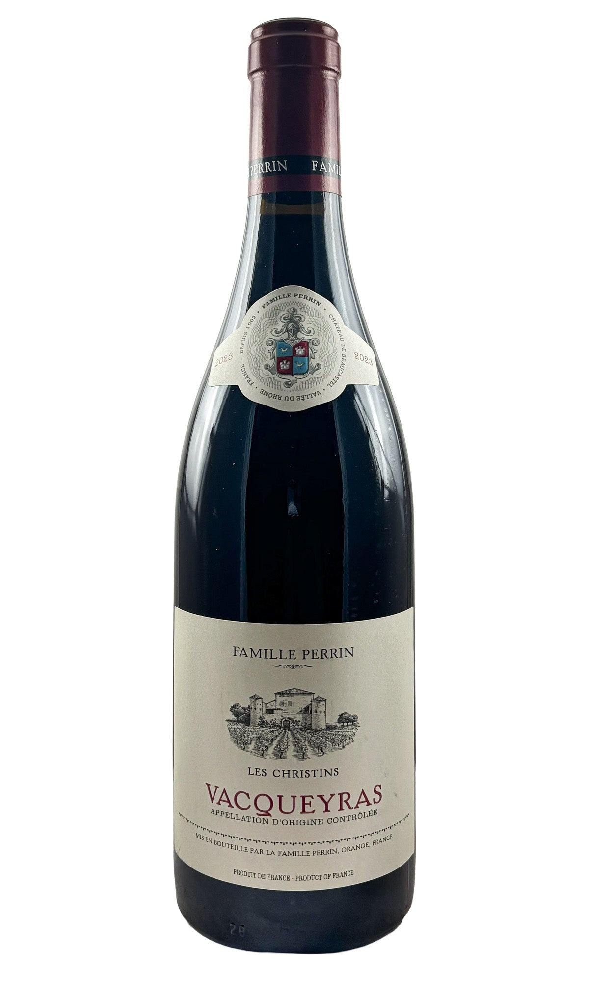Bottle of Famille Perrin, Vacqueyras 'Les Christins', 2023 - Red Wine - Flatiron Wines & Spirits - New York