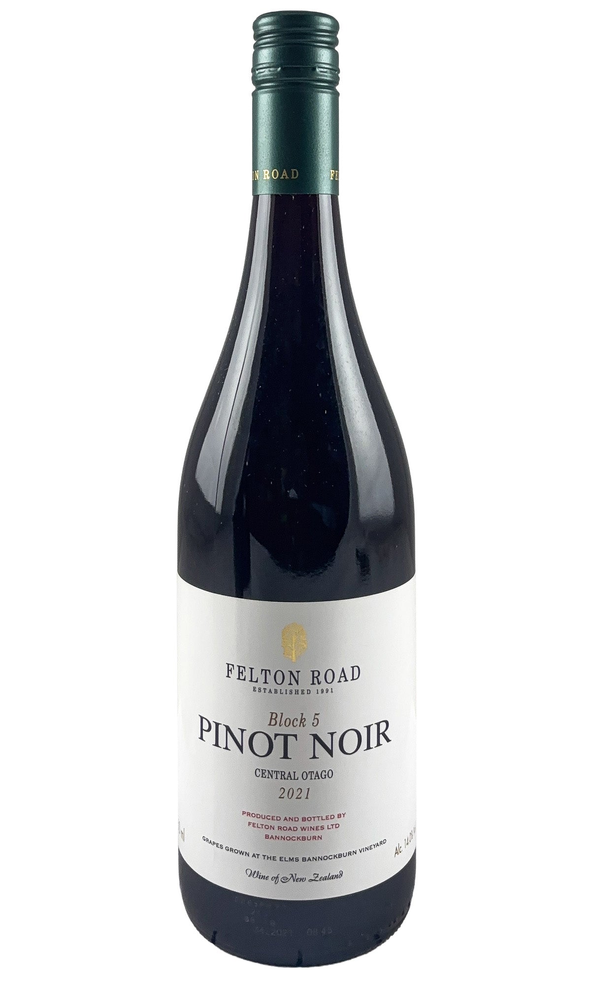 Bottle of Felton Road, Pinot Noir Bannockburn Block 5, 2021 - Red Wine - Flatiron Wines & Spirits - New York