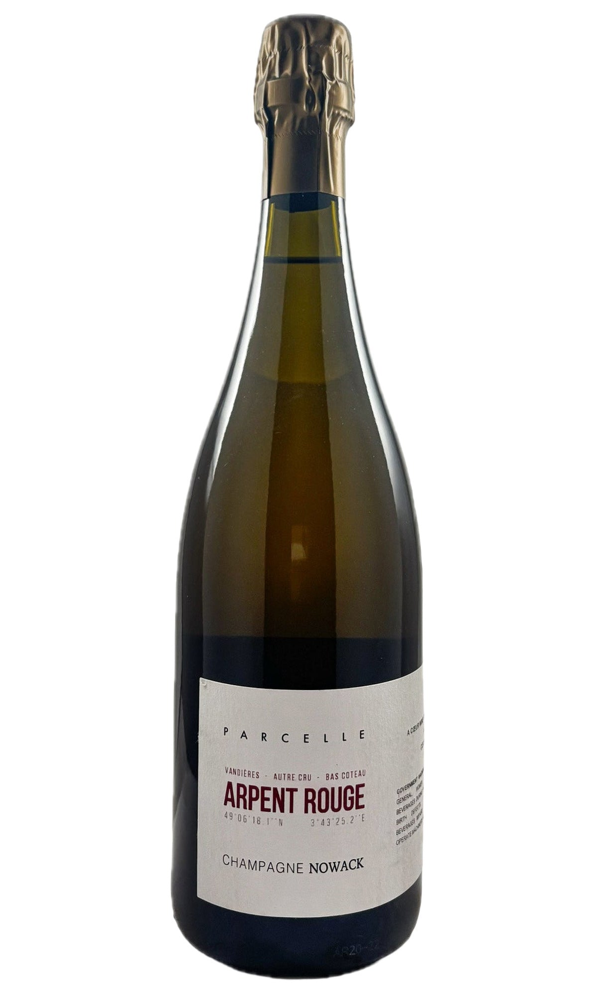 Bottle of Flavien Nowack, Champagne 'Les Arpents Rouges' Extra Brut, 2020 - Sparkling Wine - Flatiron Wines & Spirits - New York