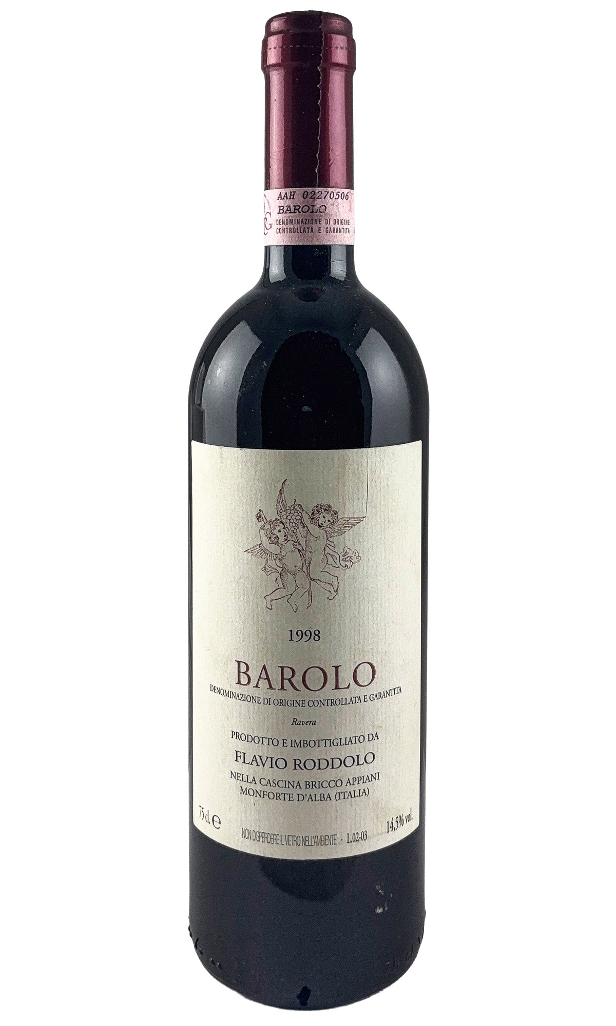 Bottle of Flavio Roddolo, Barolo Ravera, 1998 - Red Wine - Flatiron Wines & Spirits - New York