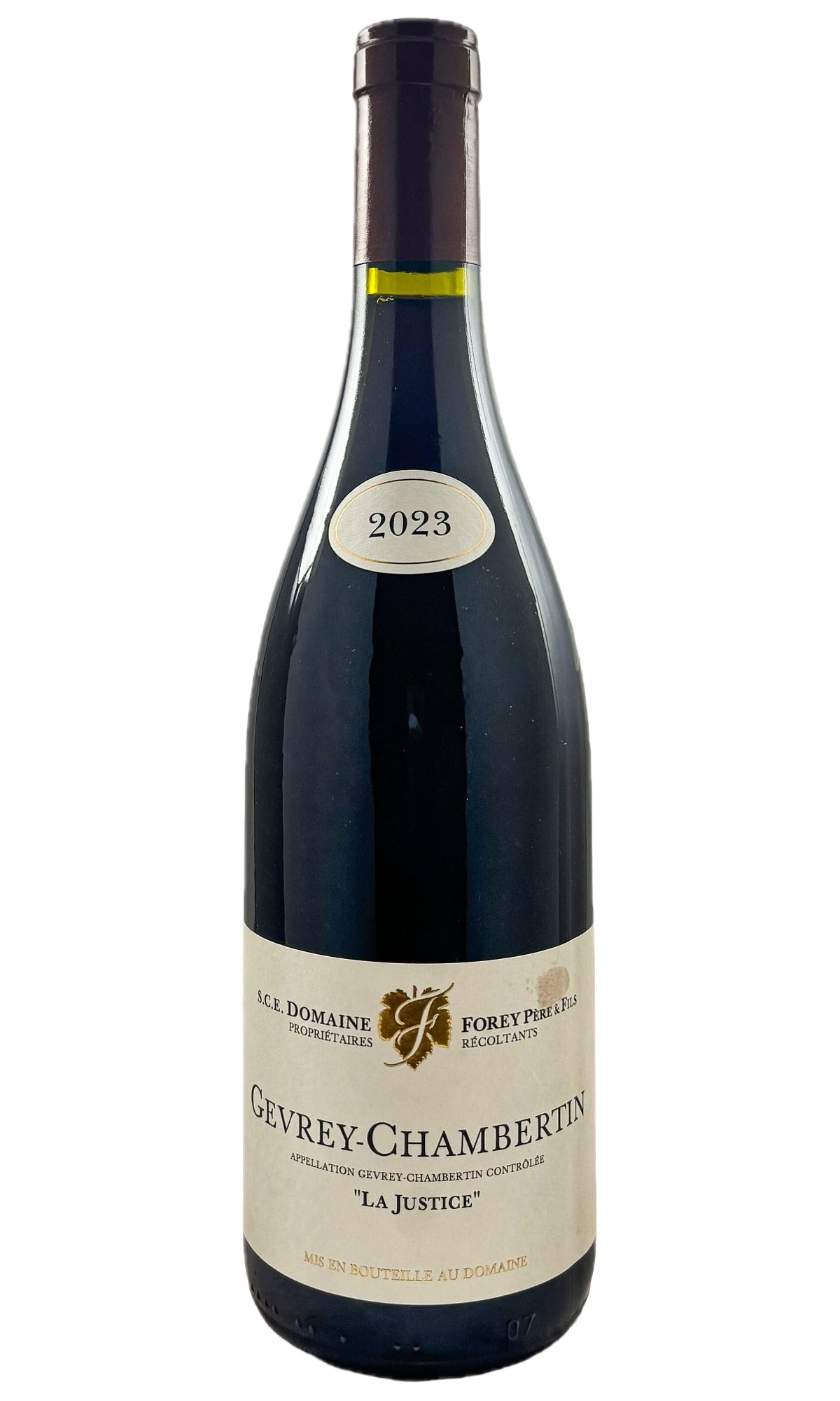 Bottle of Forey Pere et Fils, Gevrey-Chambertin "La Justice", 2023 - Red Wine - Flatiron Wines & Spirits - New York