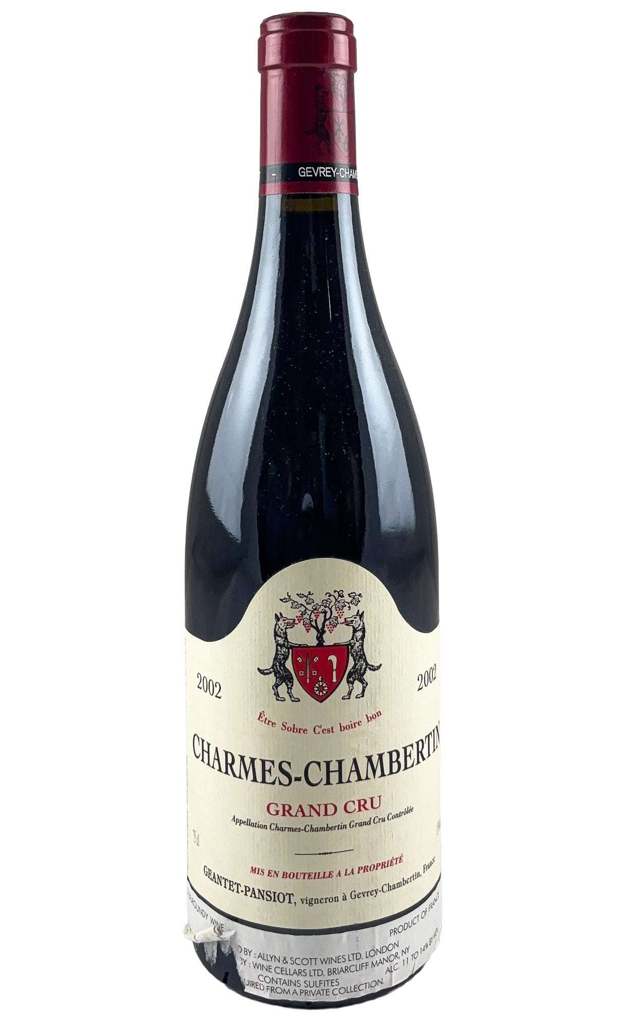 Bottle of Geantet-Pansiot, Charmes-Chambertin, 2002 - Red Wine - Flatiron Wines & Spirits - New York