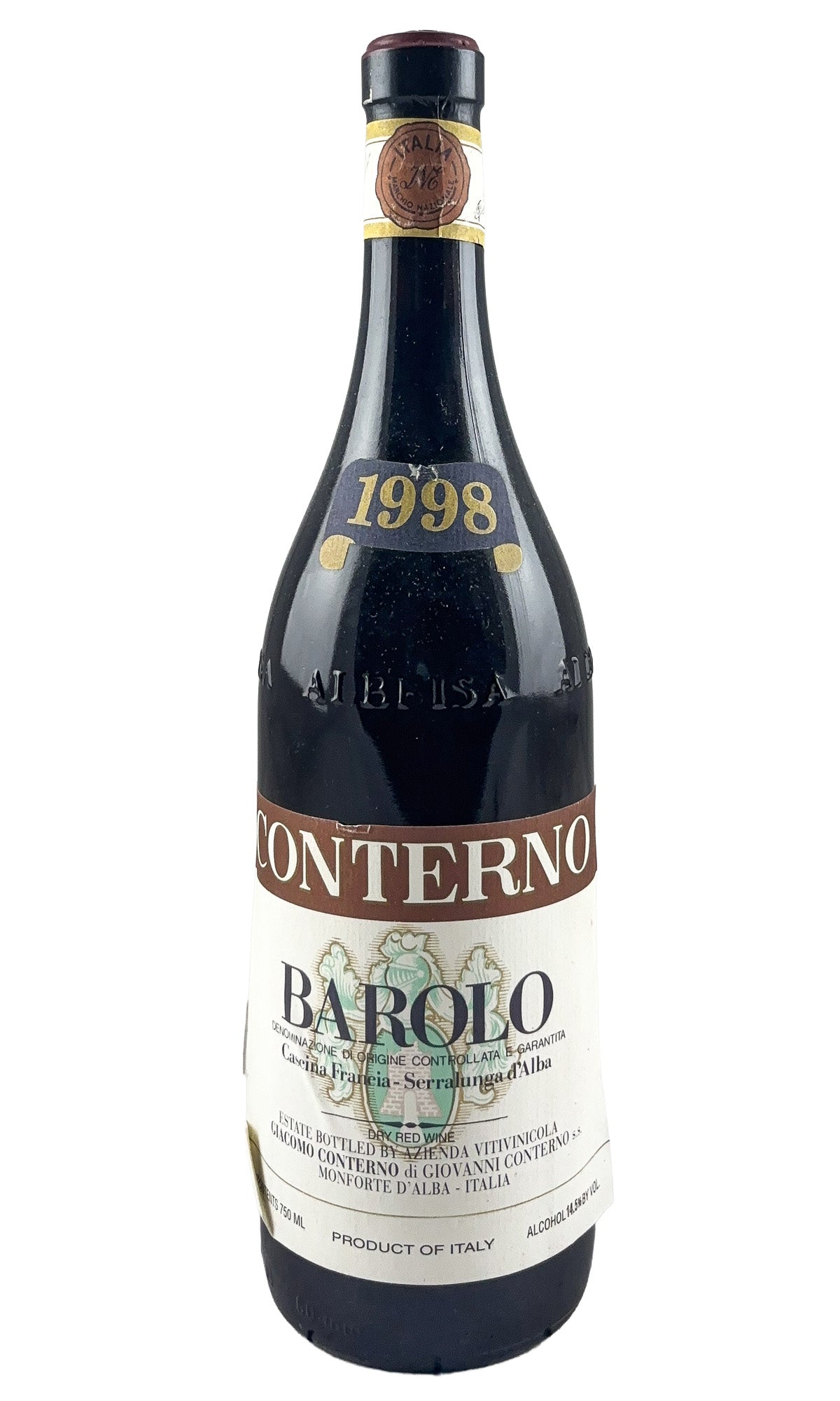 Bottle of Giacomo Conterno, Barolo Cascina Francia, 1998 - Red Wine - Flatiron Wines & Spirits - New York