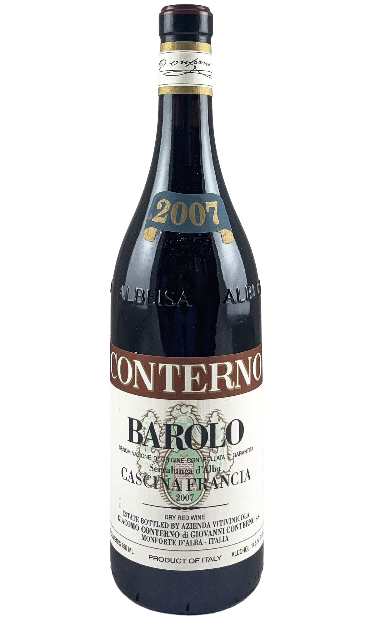 Bottle of Giacomo Conterno, Barolo Cascina Francia, 2007 - Red Wine - Flatiron Wines & Spirits - New York