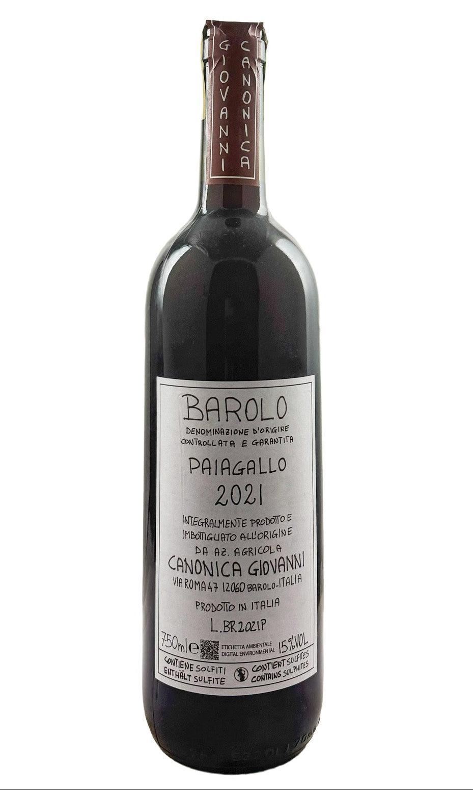 Bottle of Giovanni Canonica, Barolo Paiagallo, 2021 - Red Wine - Flatiron Wines & Spirits - New York