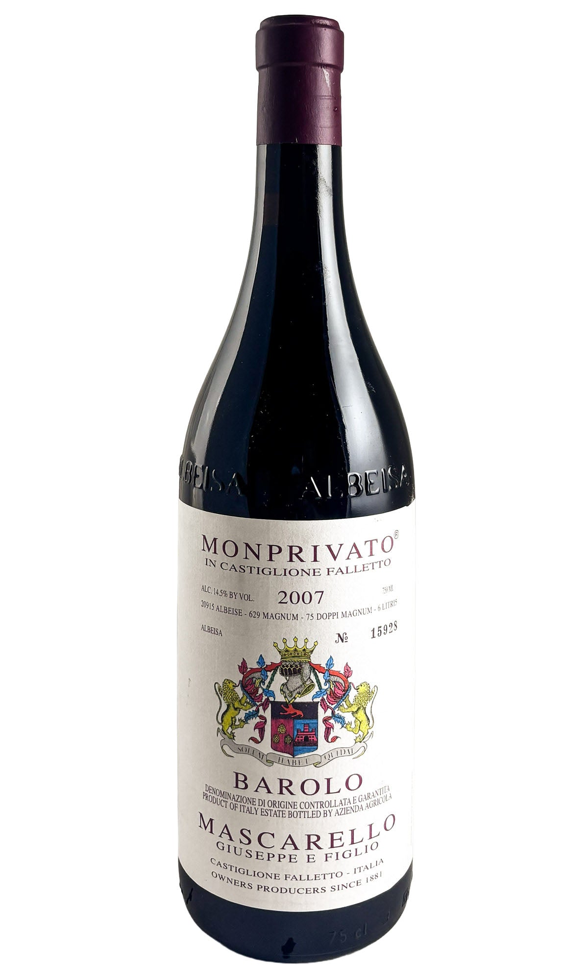 Bottle of Giuseppe Mascarello, Barolo Monprivato, 2007 - Red Wine - Flatiron Wines & Spirits - New York
