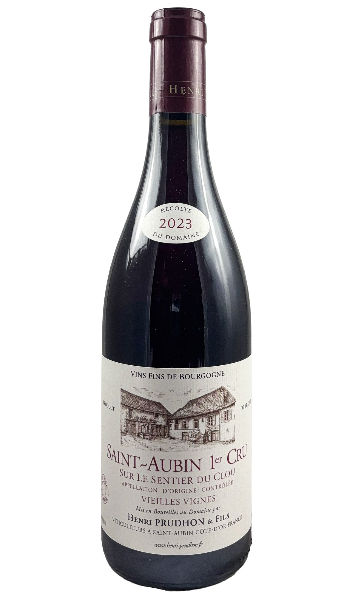 Bottle of Henri Prudhon, Saint-Aubin Rouge 1er Cru Sur le Sentier du Clou Vieilles Vignes, 2023 - Red Wine - Flatiron Wines & Spirits - New York
