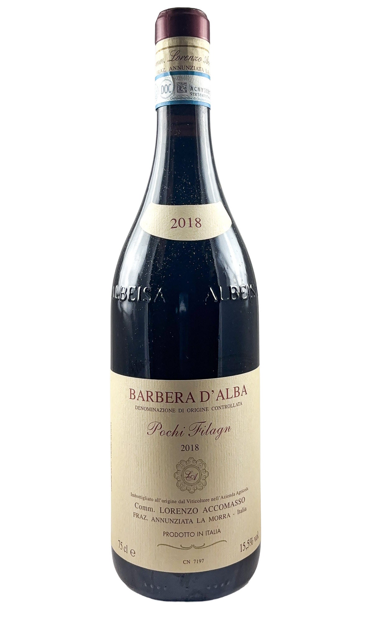 Lorenzo Accomasso, Barbera d'Alba Pochi Filagn', 2018