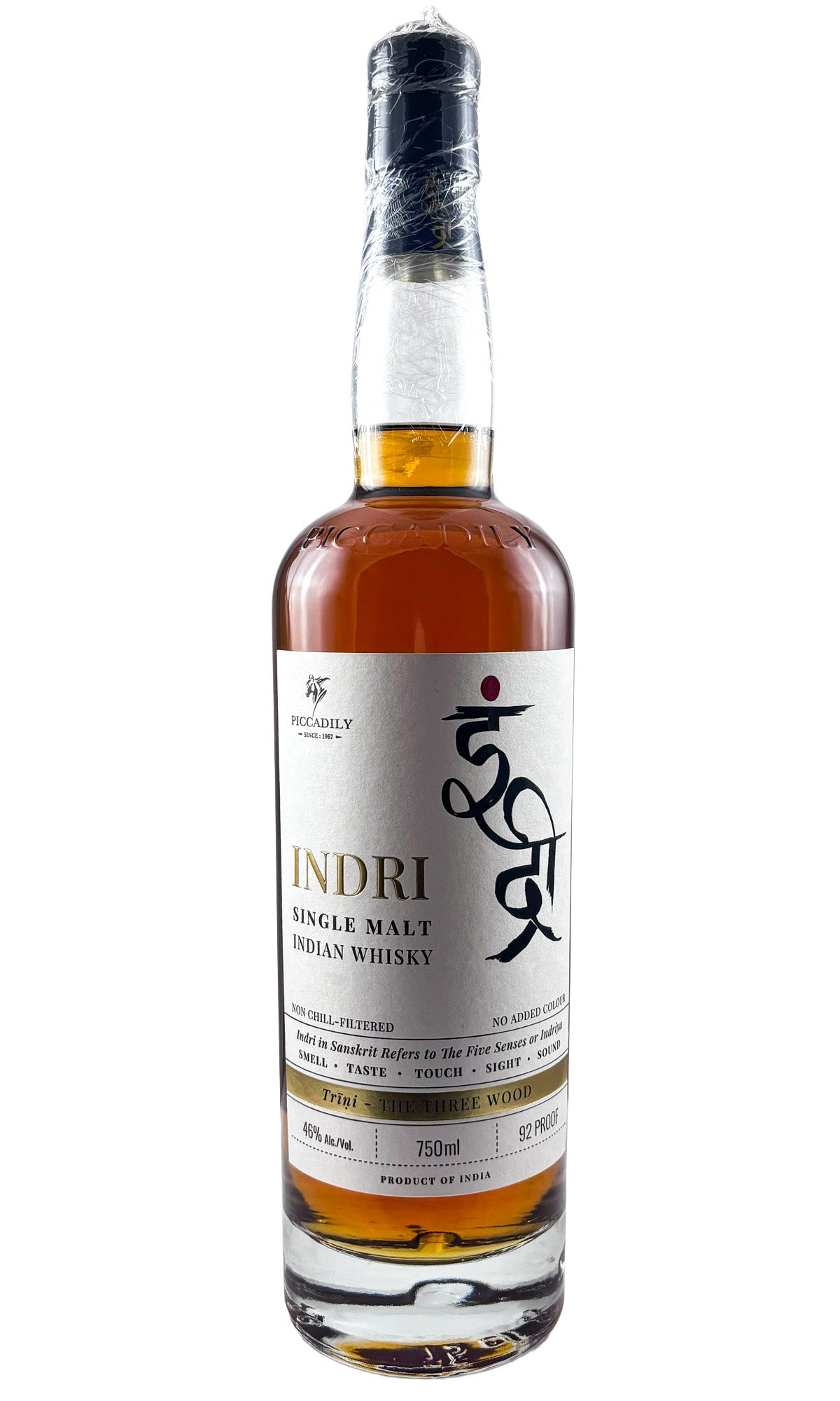 Bottle of Indri, Indian Single Malt Whisky Trini - The Three Wood - - Flatiron Wines & Spirits - New York