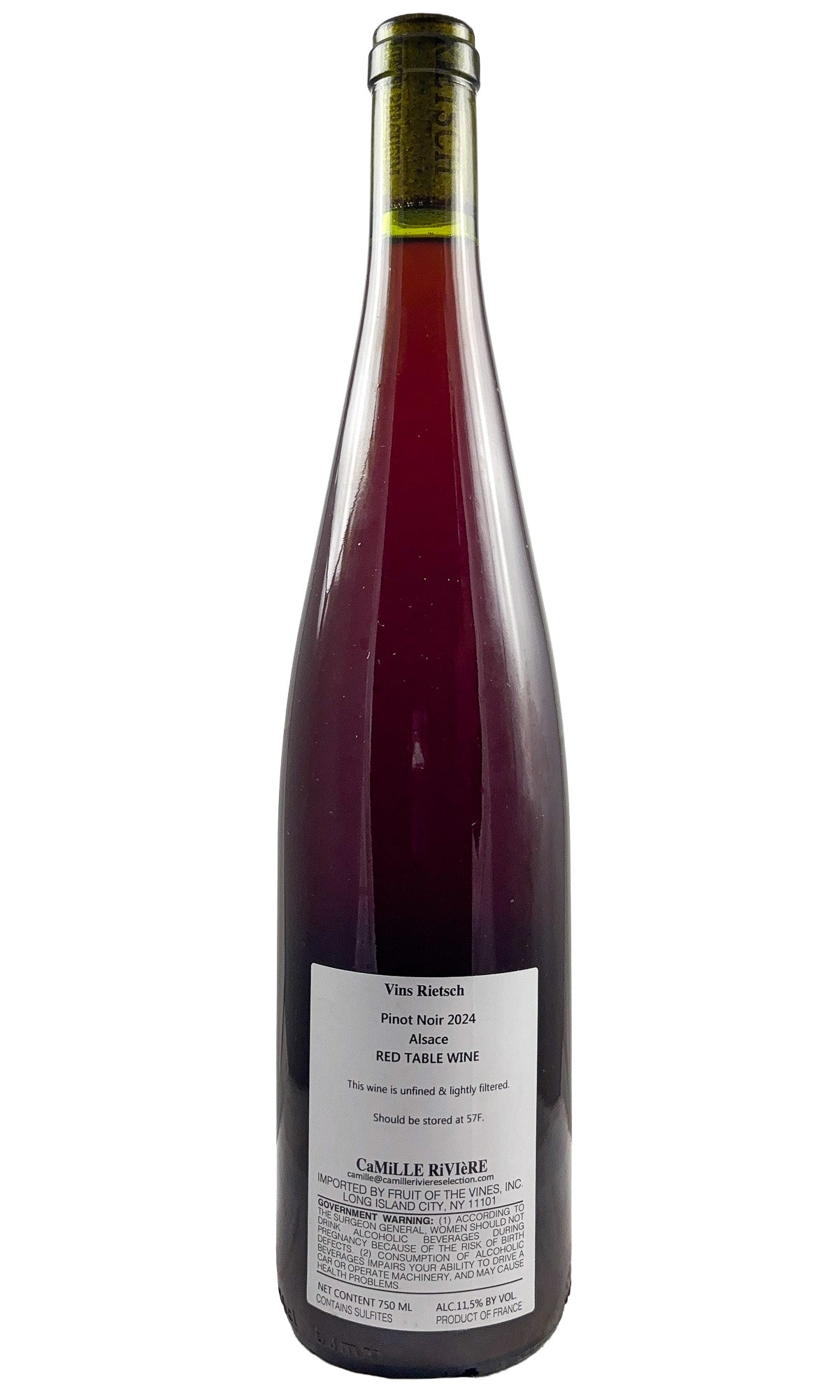 Bottle of Jean Pierre Rietsch, Pinot Noir, 2024 - Red Wine - Flatiron Wines & Spirits - New York