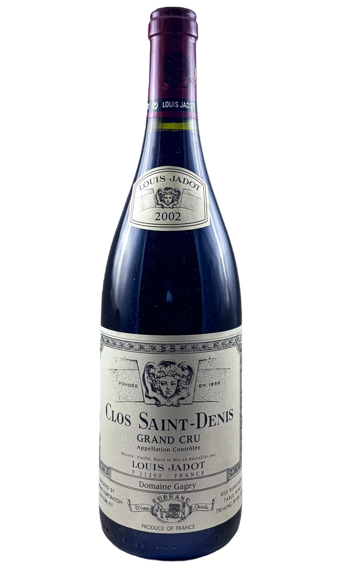 Bottle of Louis Jadot, Clos Saint Denis Grand Cru, 2002 - Red Wine - Flatiron Wines & Spirits - New York