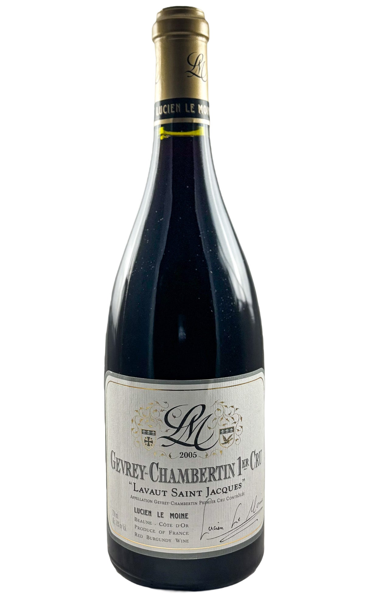 Bottle of Lucien Le Moine, Gevrey Chambertin 1er Cru Lavaux Saint Jacques, 2005 - Red Wine - Flatiron Wines & Spirits - New York