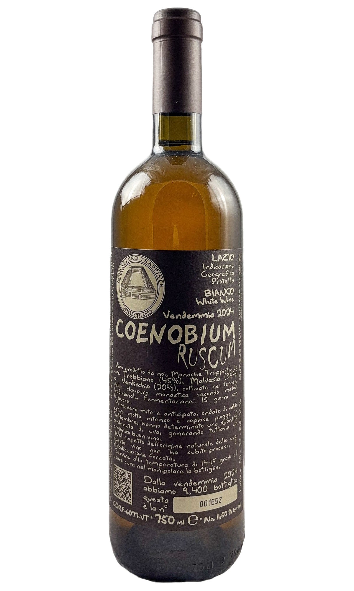 Bottle of Monastero Suore Cistercensi, Lazio Bianco “Ruscum”, 2024 - Orange Wine - Flatiron Wines & Spirits - New York