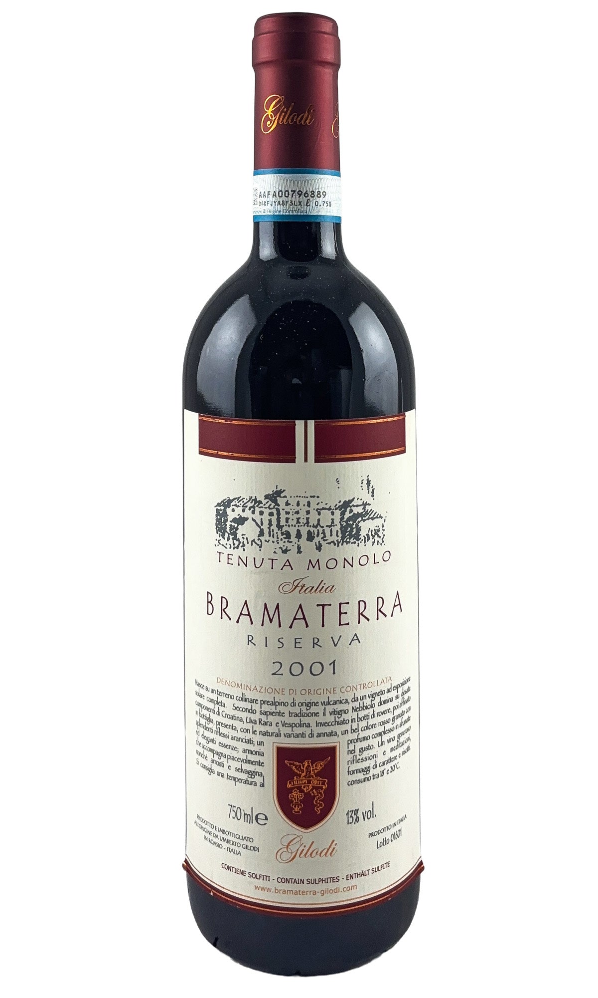 Bottle of Monolo, Bramaterra Riserva, 2001 - Red Wine - Flatiron Wines & Spirits - New York