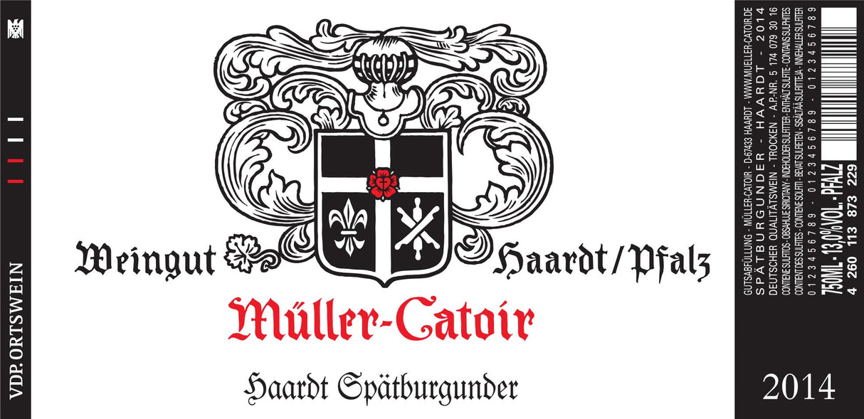 Bottle of Muller-Catoir, Haardt Spatburgunder Trocken, 2023 (Pre-Arrival, ETA Late Fall 2026) - Red Wine - Flatiron Wines & Spirits - New York