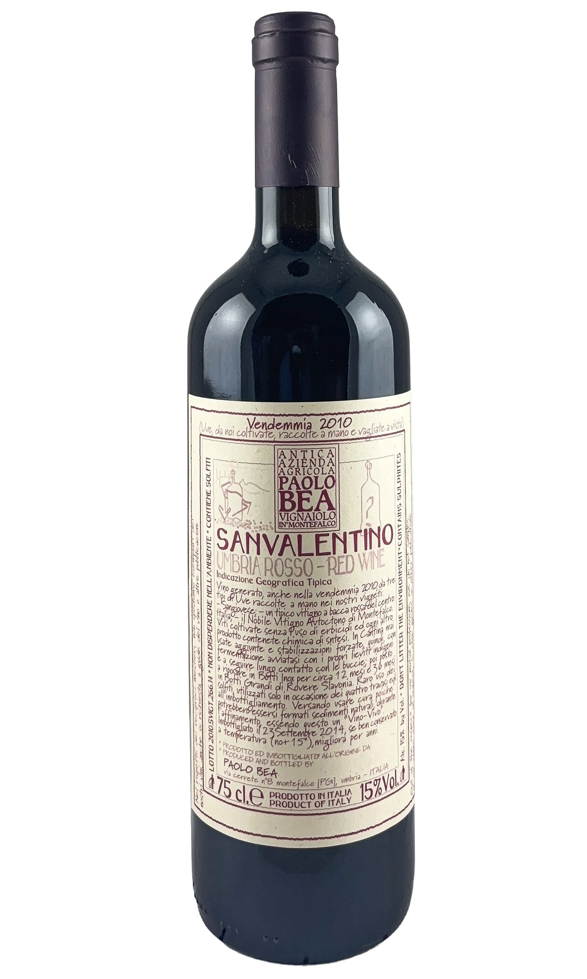 Bottle of Paolo Bea, Umbria Rosso San Valentino, 2010 - Red Wine - Flatiron Wines & Spirits - New York