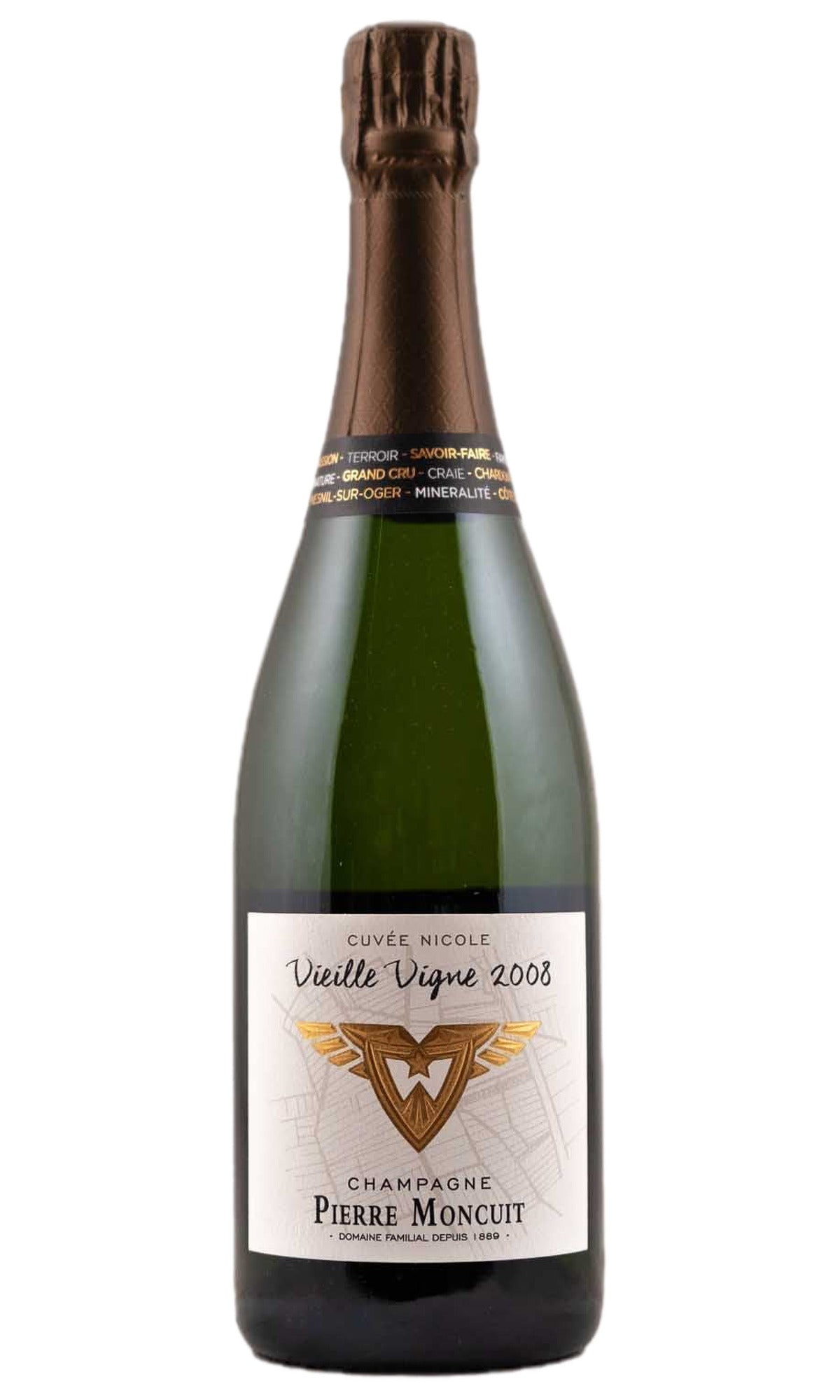Bottle of Pierre Moncuit, Chamapagne Grand Cru Blanc des Blancs Cuvée Nicole Vieille Vigne (Chetillons), 2008 - Sparkling Wine - Flatiron Wines & Spirits - New York