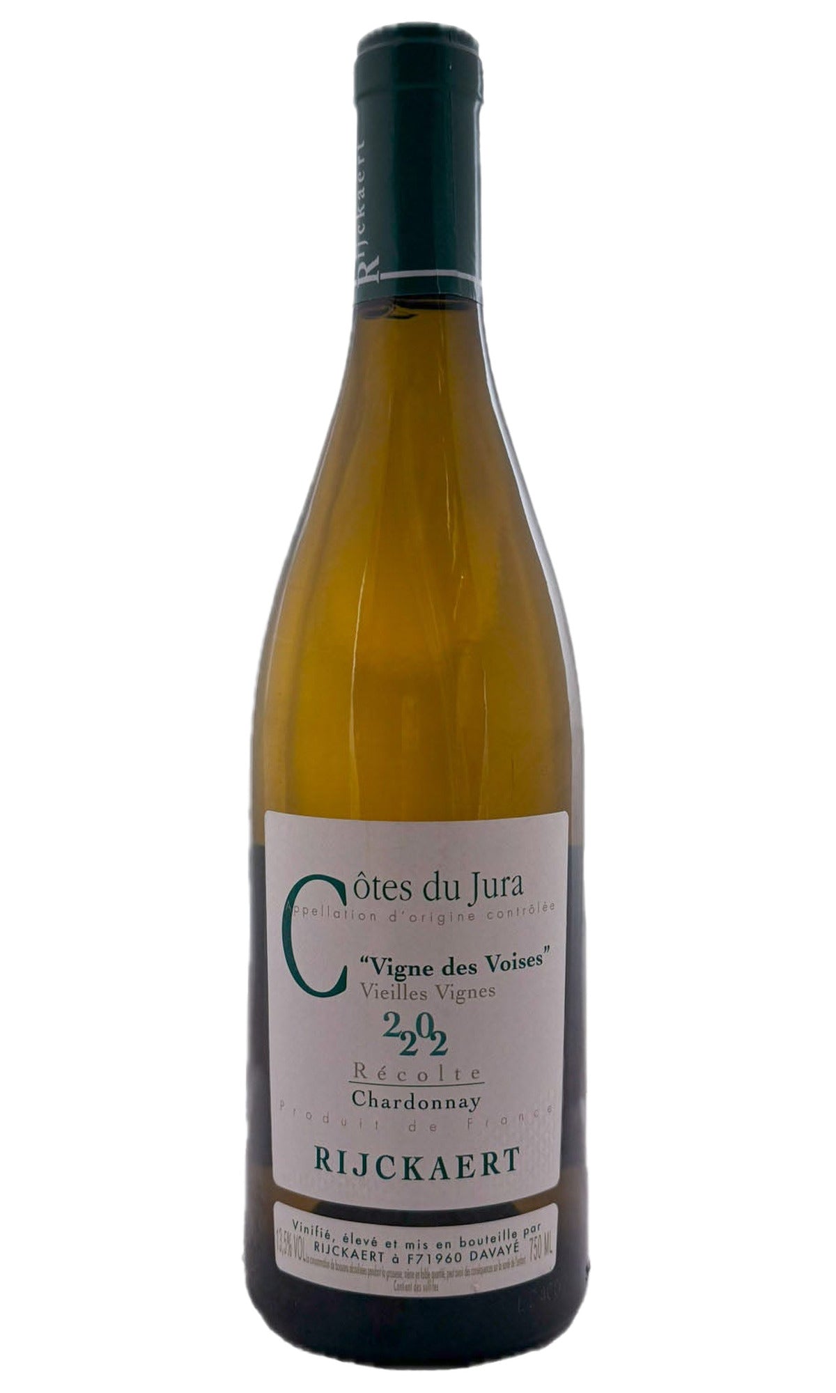Bottle of Rijckaert, Cotes du Jura Chardonnay Vigne des Voises Vieilles Vignes, 2022 - White Wine - Flatiron Wines & Spirits - New York
