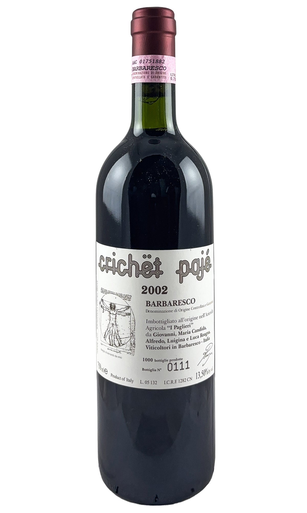 Bottle of Roagna, Barbaresco Crichet Paje, 2002 - Red Wine - Flatiron Wines & Spirits - New York