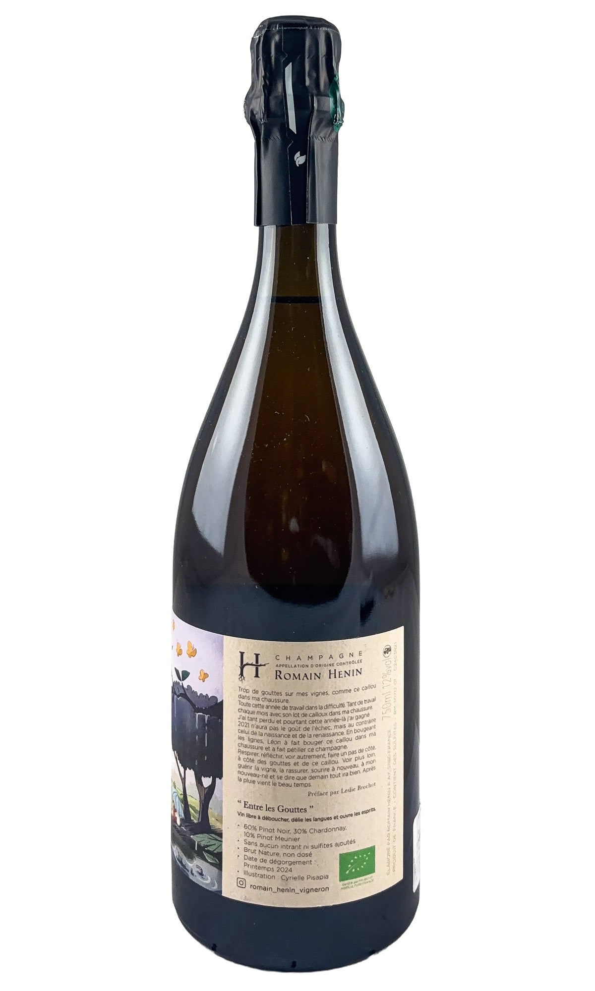 Bottle of Romain Henin, Champagne Brut Nature Entre les Gouttes, 2021 - Sparkling Wine - Flatiron Wines & Spirits - New York