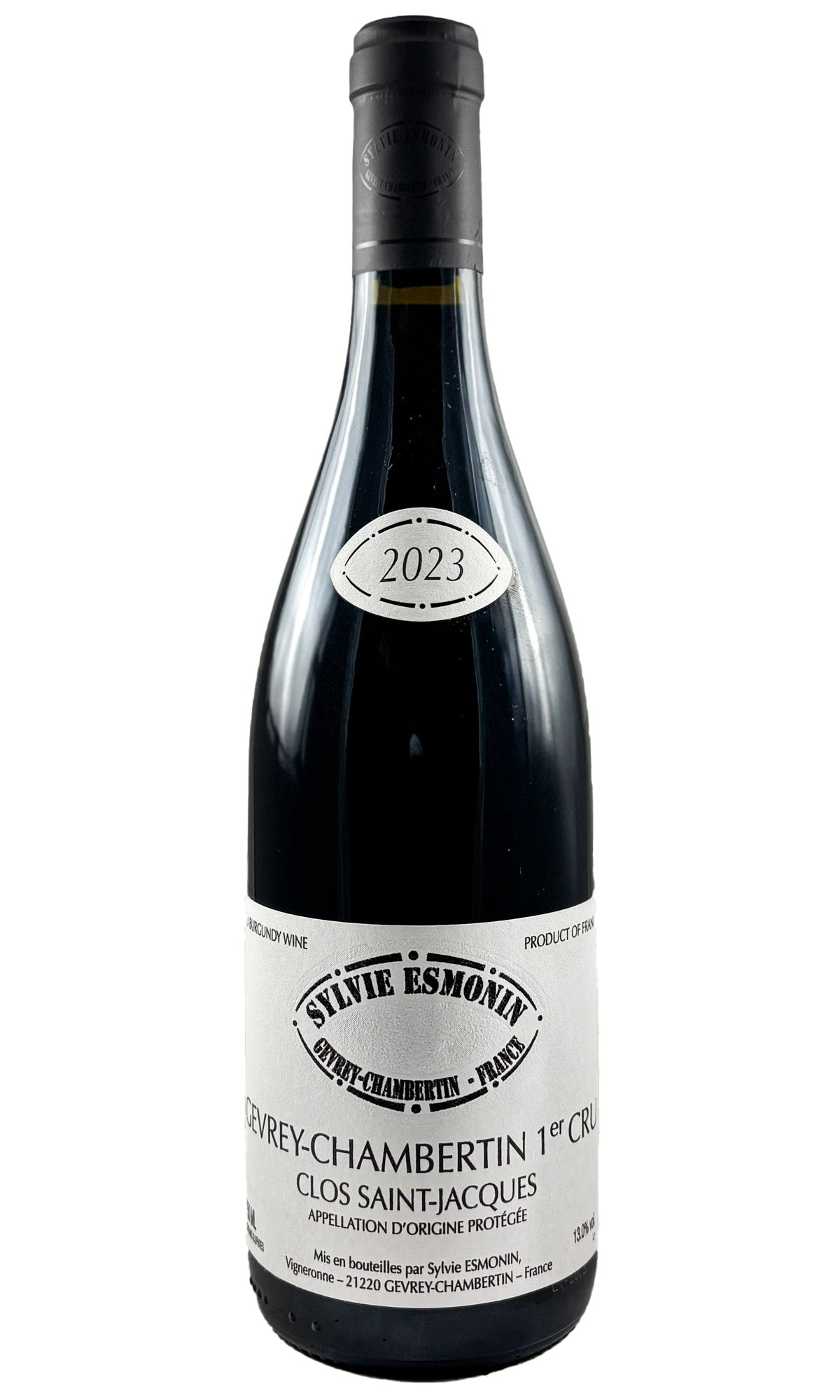 Bottle of Sylvie Esmonin, Gevrey-Chambertin 1er Cru Clos Saint Jacques, 2023 - Red Wine - Flatiron Wines & Spirits - New York