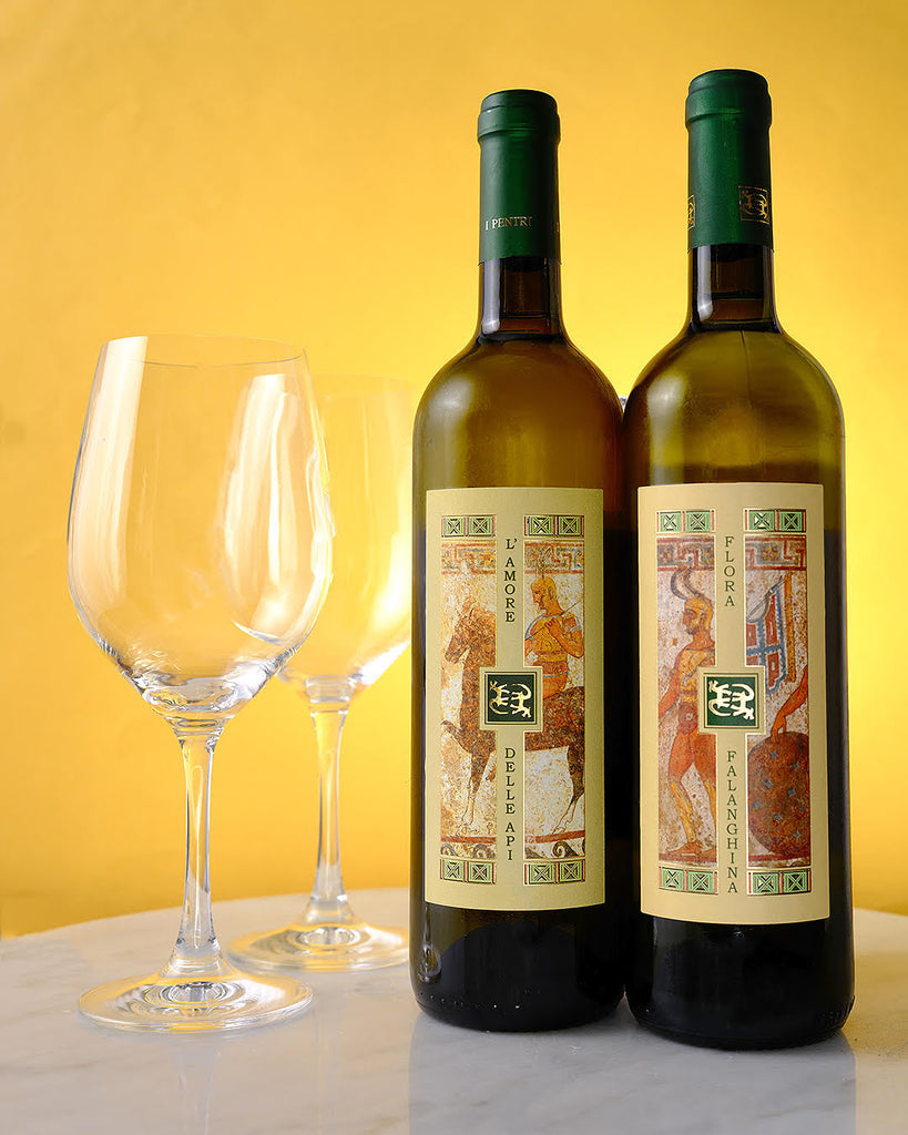 Stylized image of I Pentri bottles