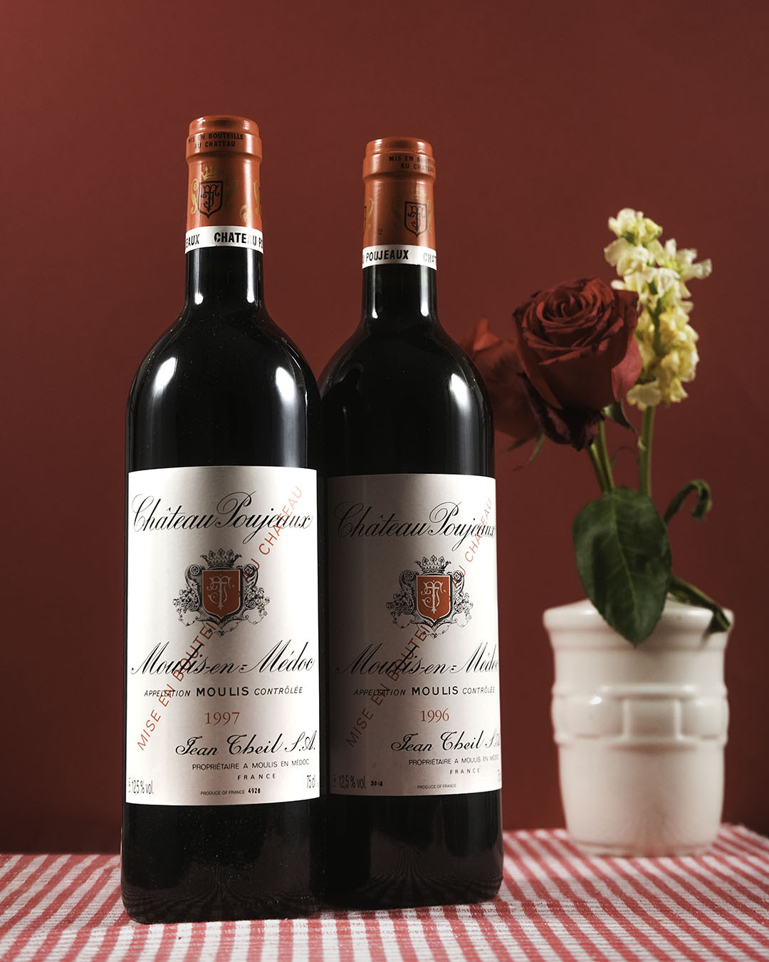 Stylzed image of Chateau Poujeaux Bottles