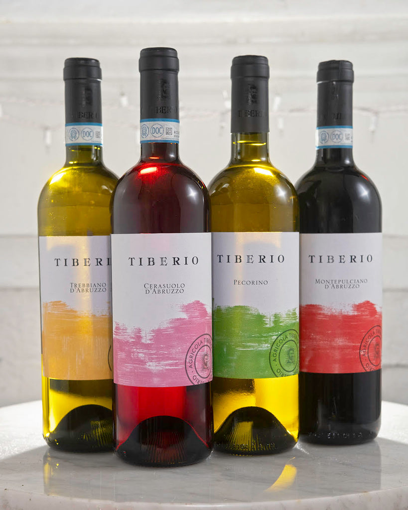 Stylized image of Tiberio bottles