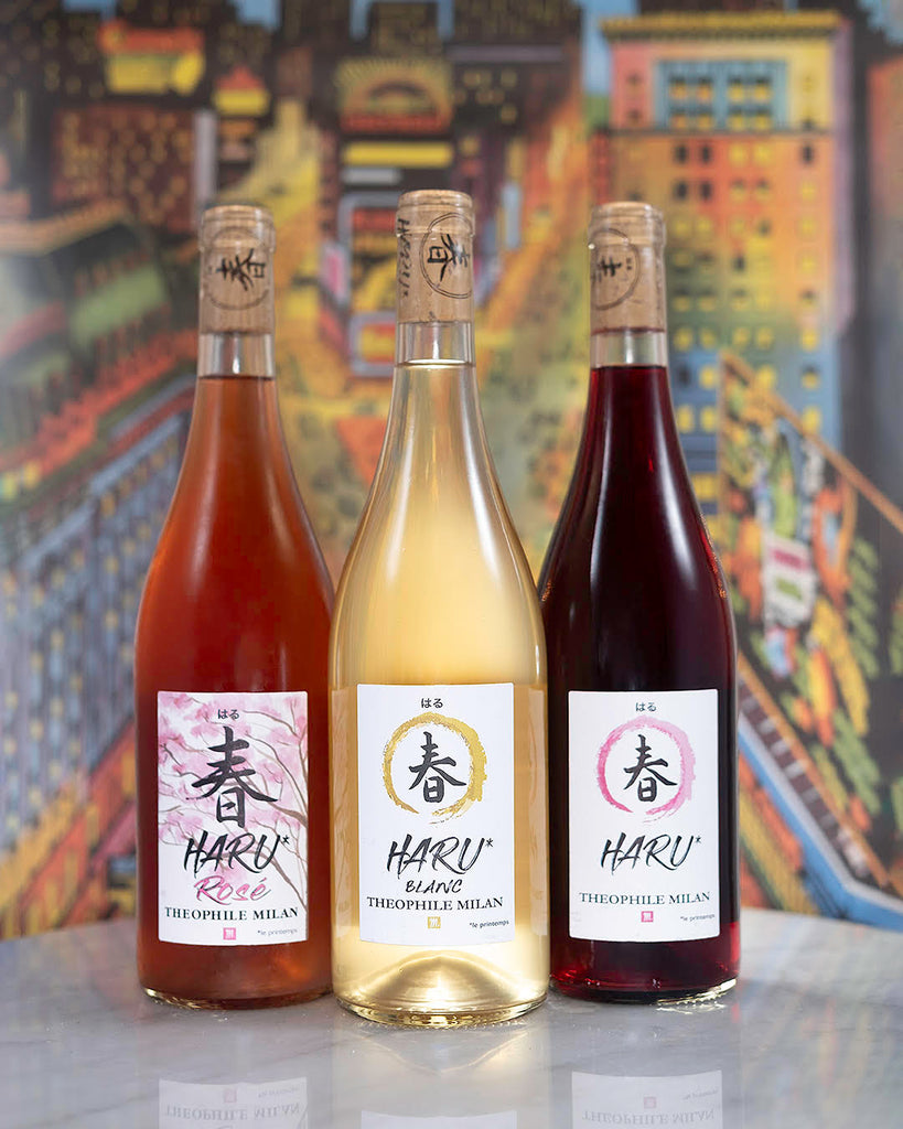 Stylized image of Domaine Milan bottles